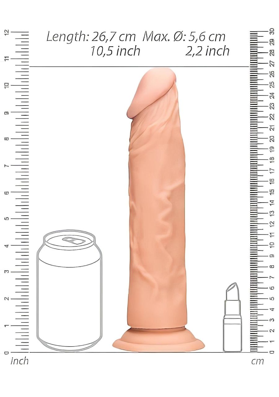 RealRock Dong 10 - élethű dildó (25 cm, testszínű) RealRock Dong 10 - élethű dildó (25 cm, testszínű)