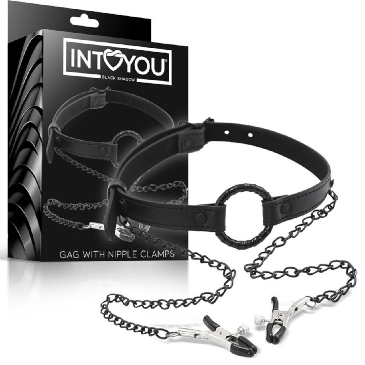 INTOYOU - szájpecek bimbócsipesszel (fekete)