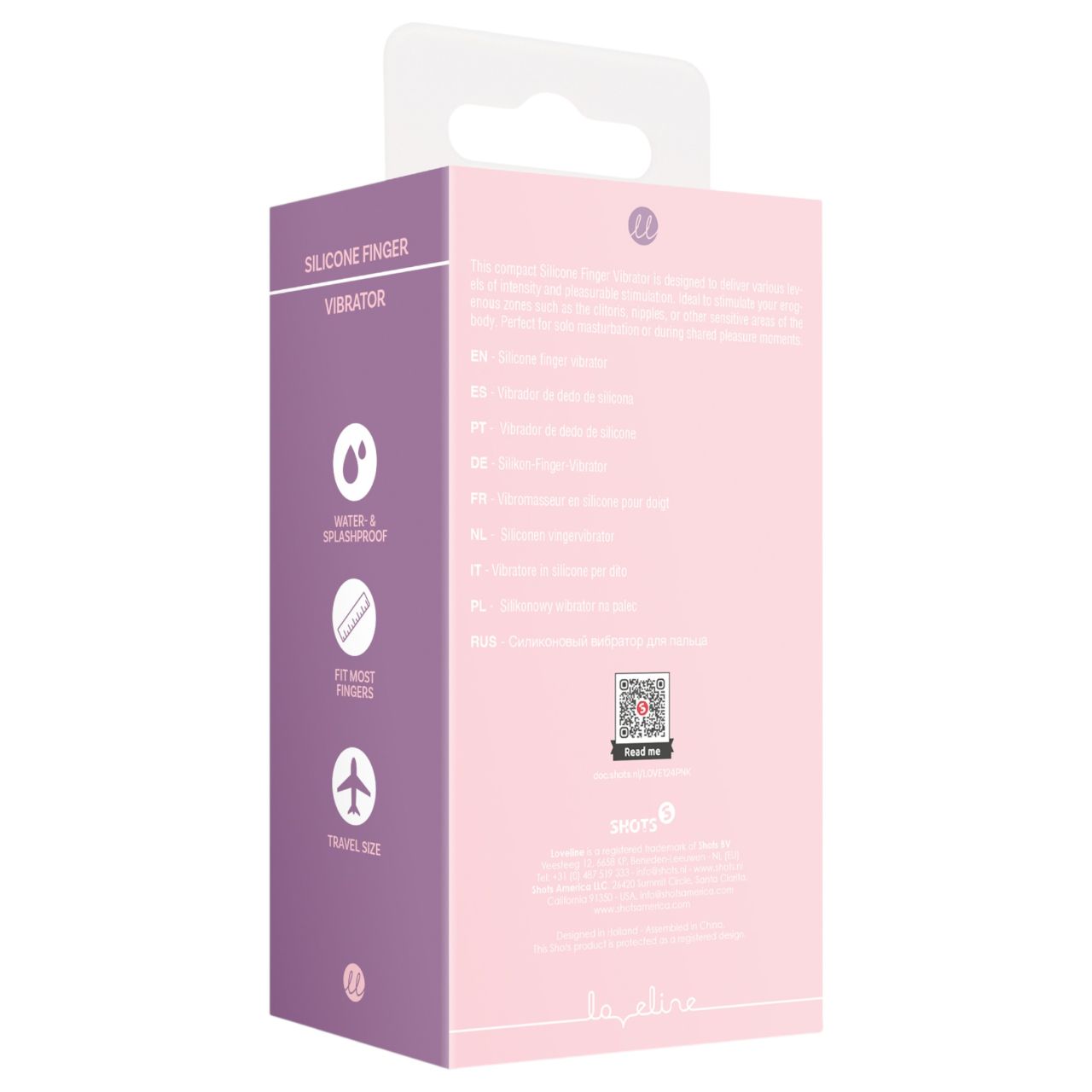 Loveline - bordázott ujjvibrátor (pink)