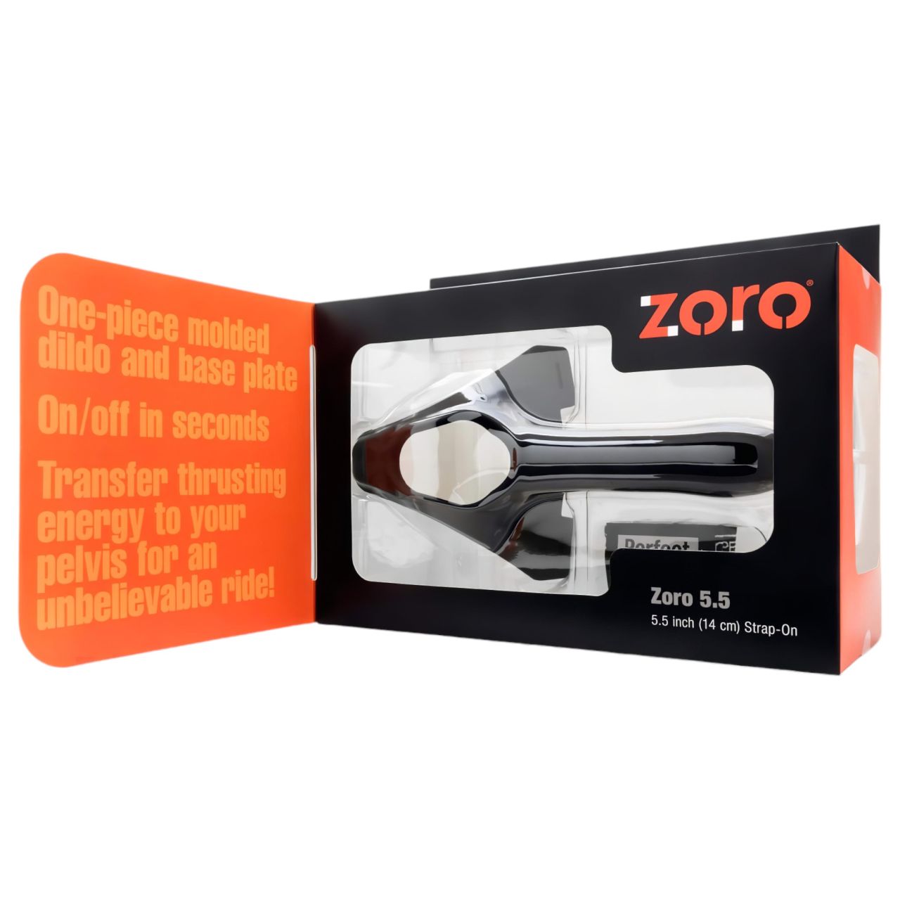 Perfect Fit ZORO 5.5- felcsatolható dildó (14 cm, fekete)