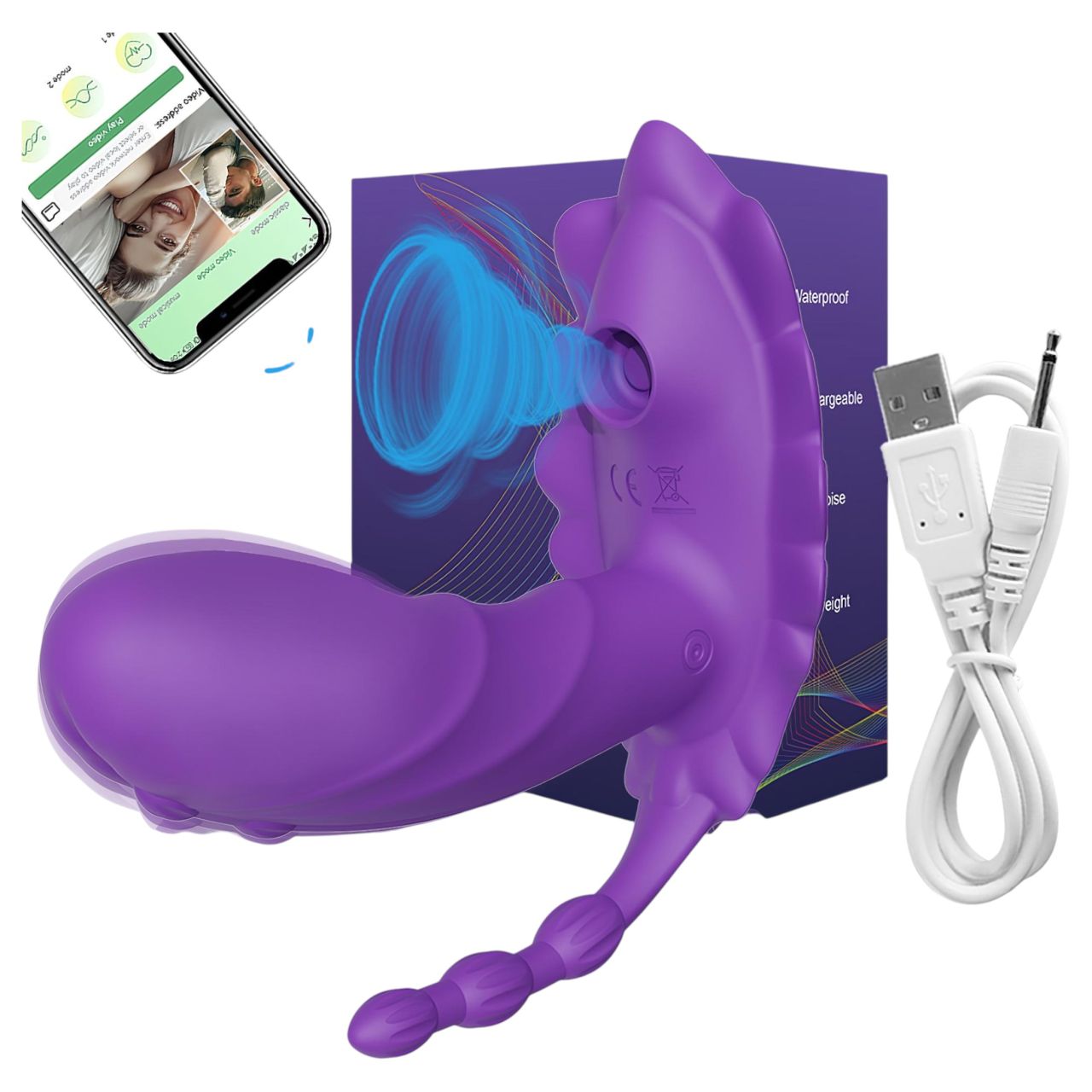 AlvUp - App-vezérelt felhelyezhető vibrátor (lila)