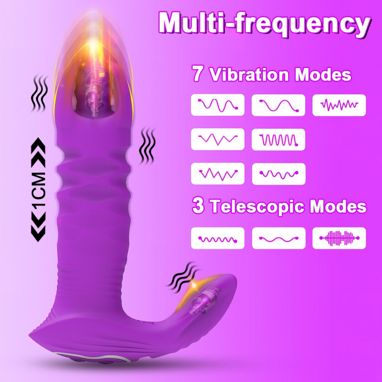 AlvUp - App-vezérelt lökő análvibrátor (lila)