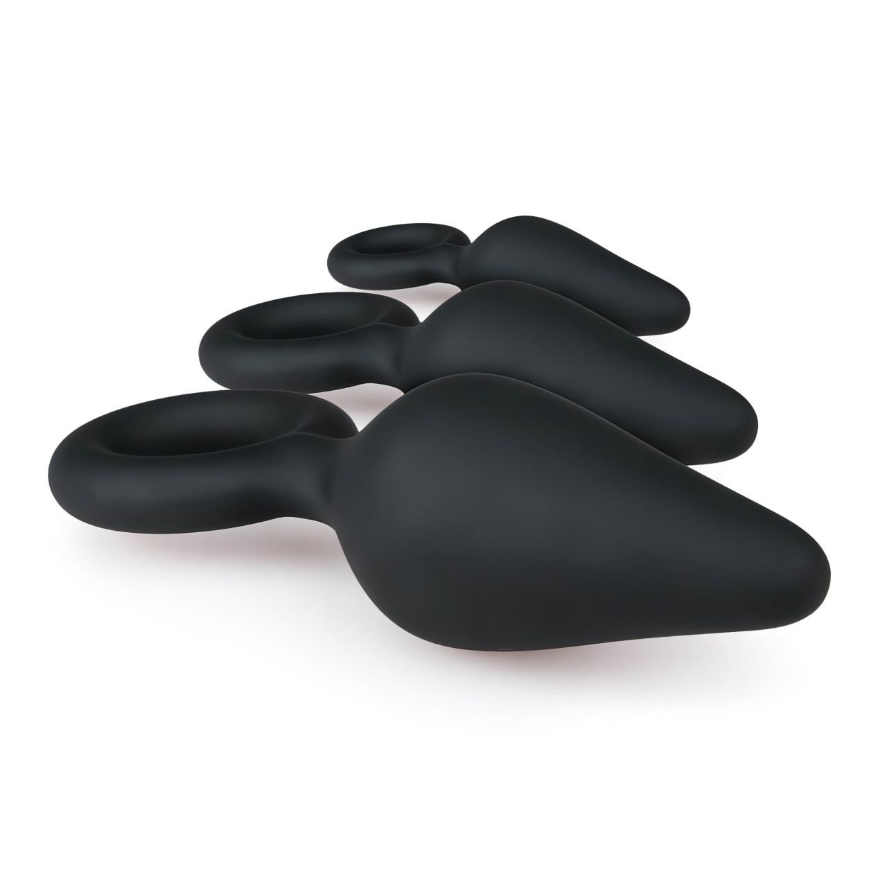 EasyToys - gyűrűs anál plug szett - 3 db (fekete) EasyToys - gyűrűs anál plug szett - 3 db (fekete)