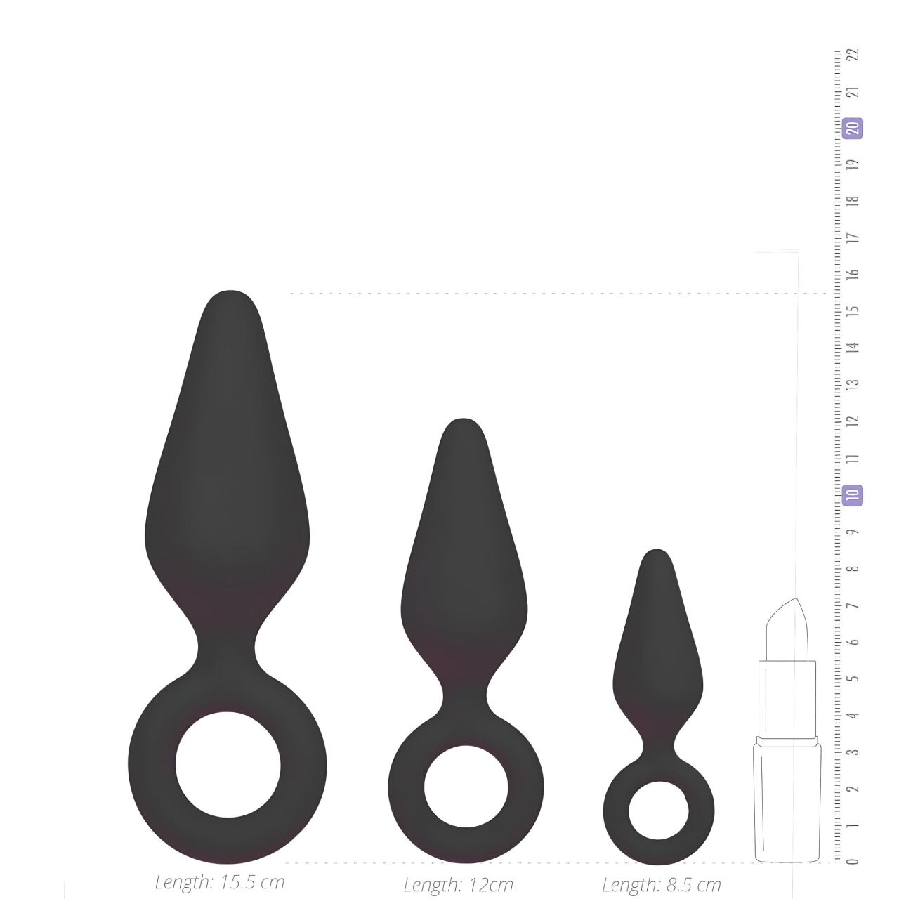 EasyToys - gyűrűs anál plug szett - 3 db (fekete) EasyToys - gyűrűs anál plug szett - 3 db (fekete)