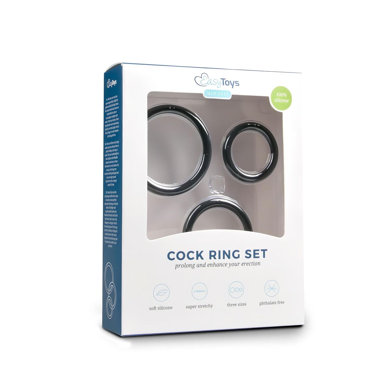 EasyToys - szilikon péniszgyűrű szett - 3 részes (fekete) EasyToys - szilikon péniszgyűrű szett - 3 részes (fekete)