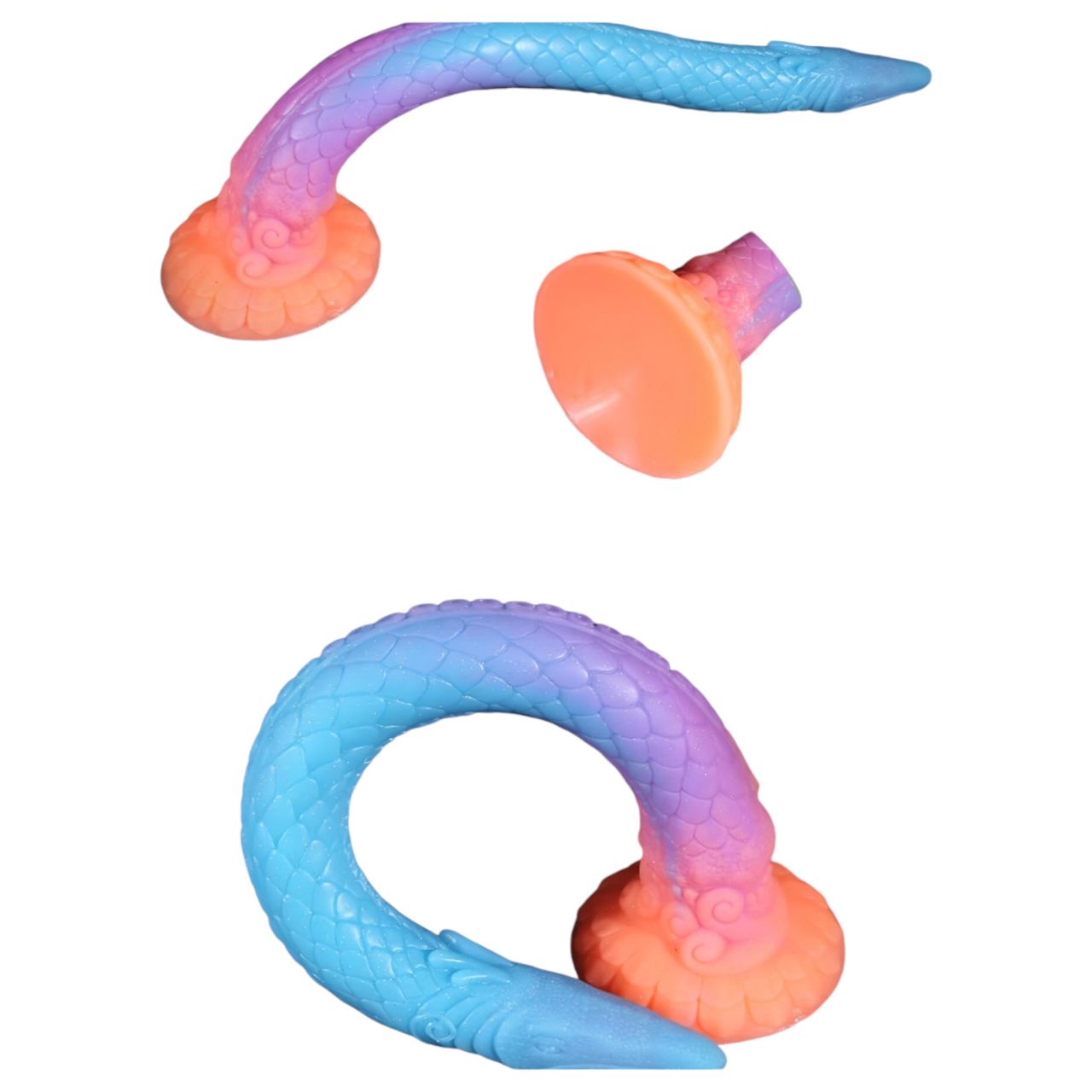 OgazR XXL Eel - foszforeszkáló anál dildó - 47 cm (pink)
