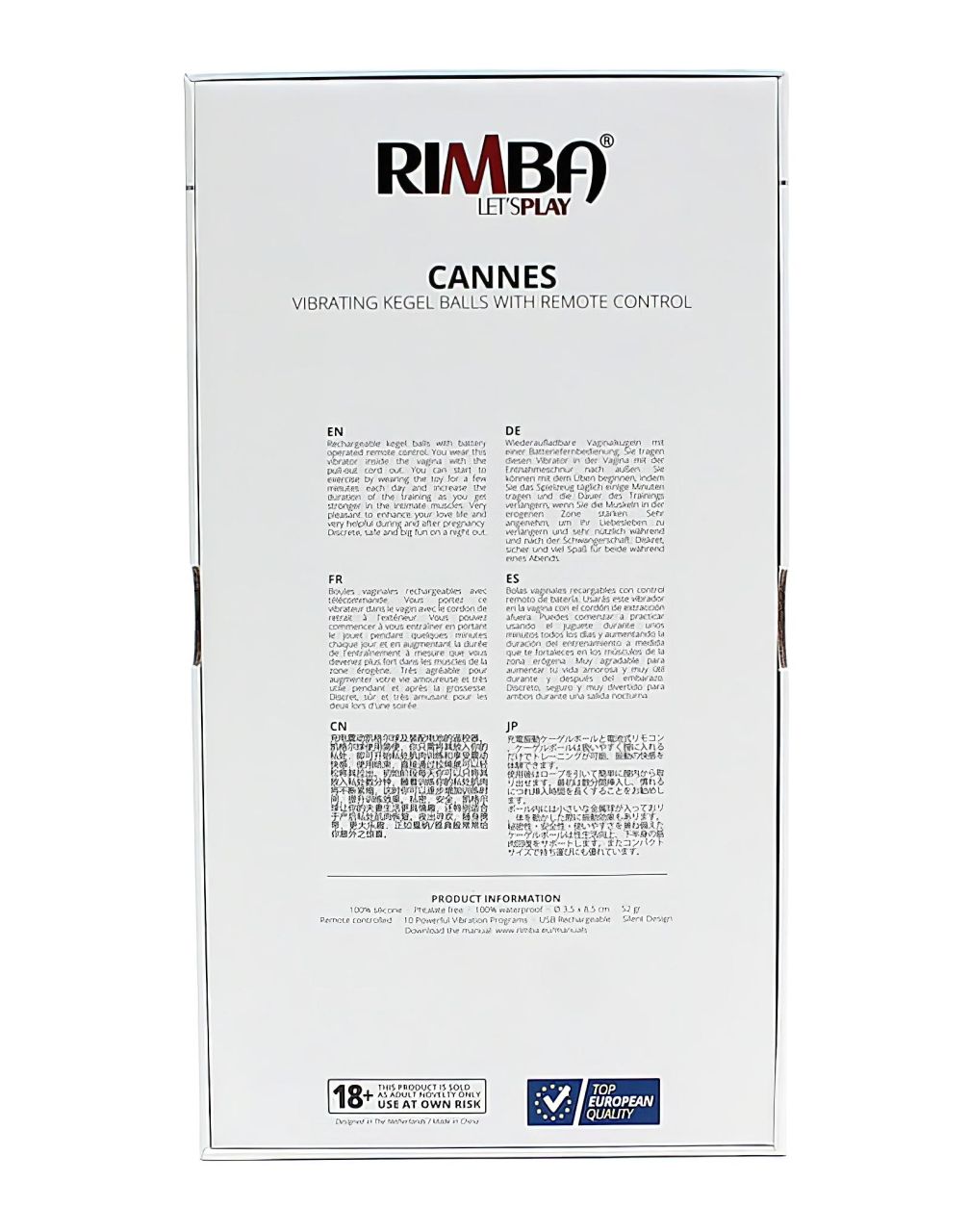Rimba Cannes - akkus, rádiós vibrációs tojás (fekete) Rimba Cannes - akkus, rádiós vibrációs tojás (fekete)