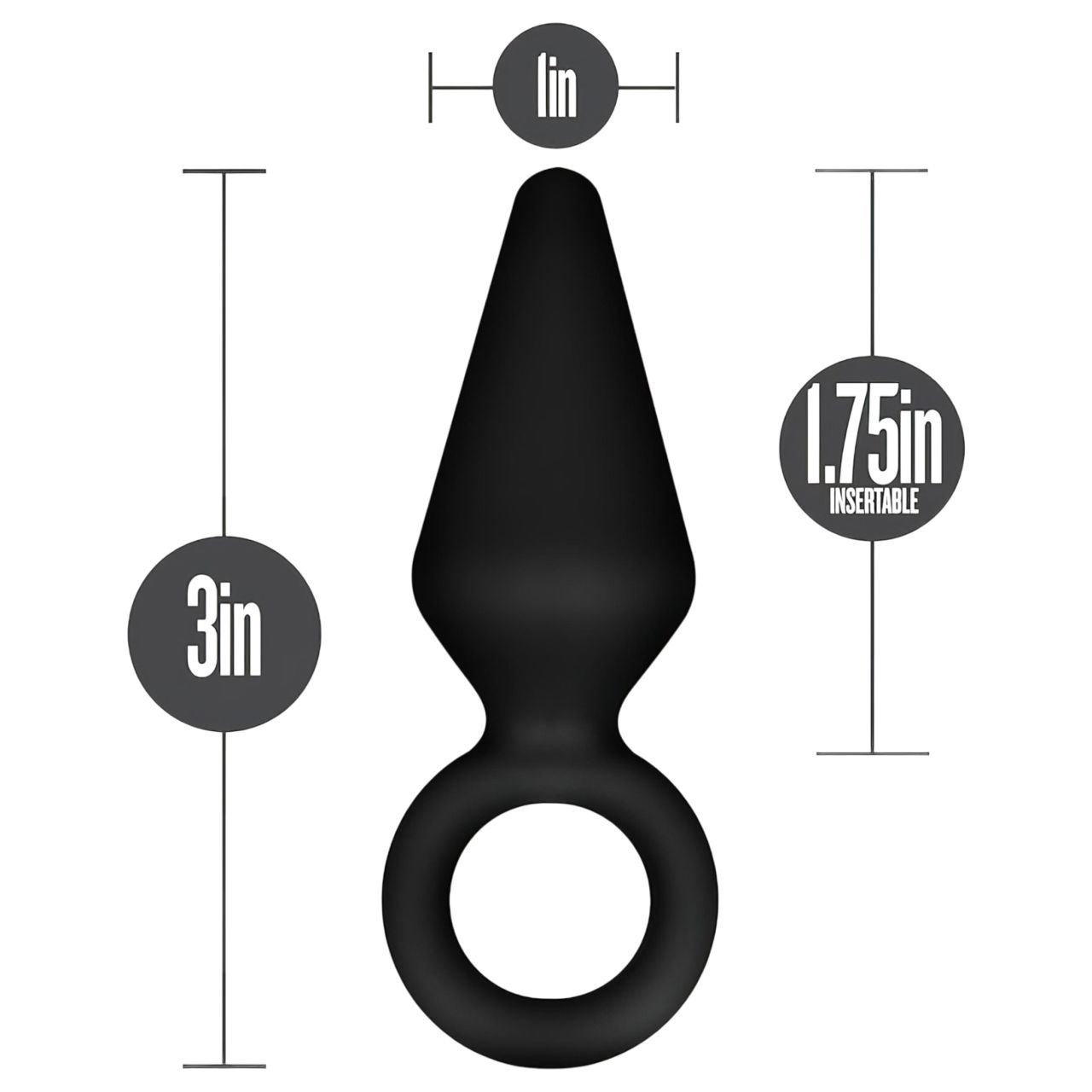Anal Adventures Platinum S - anál plug (fekete) - kicsi Anal Adventures Platinum S - anál plug (fekete) - kicsi