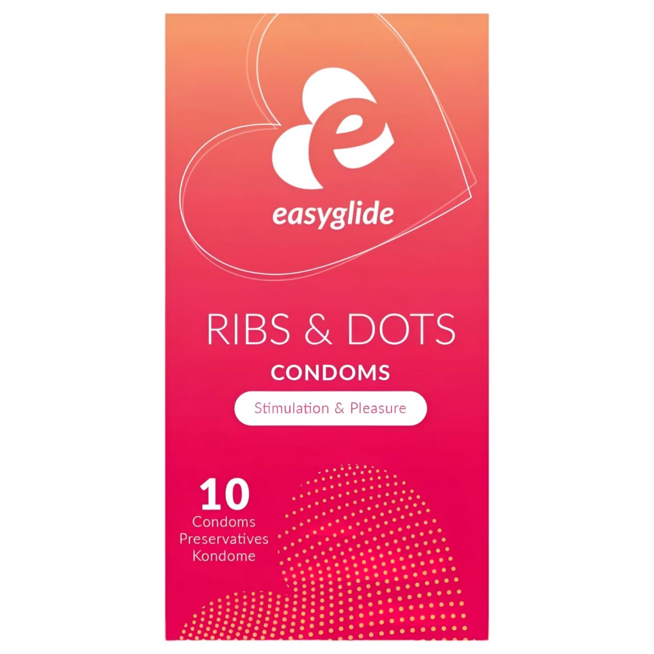 EasyGlide Ribs & Dots - pontozott óvszer (10 db) EasyGlide Ribs & Dots - pontozott óvszer (10 db)