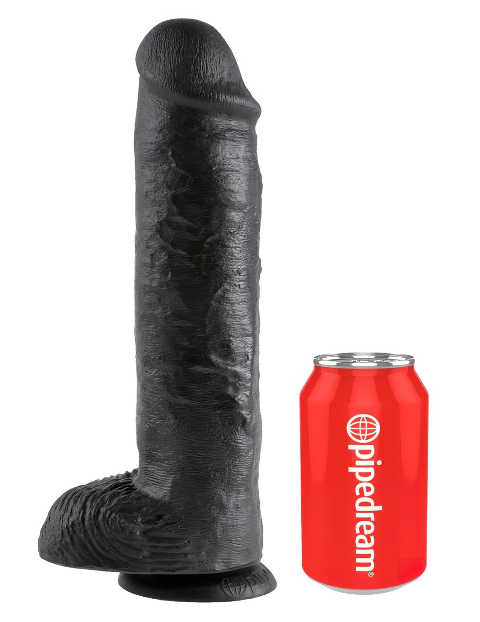King Cock 11 - nagy tapadókorongos, herés dildó (28 cm, fekete) King Cock 11 - nagy tapadókorongos, herés dildó (28 cm, fekete)