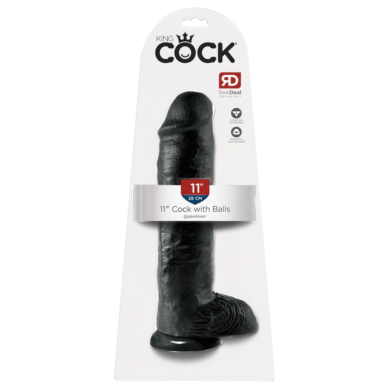 King Cock 11 - nagy tapadókorongos, herés dildó (28 cm, fekete) King Cock 11 - nagy tapadókorongos, herés dildó (28 cm, fekete)