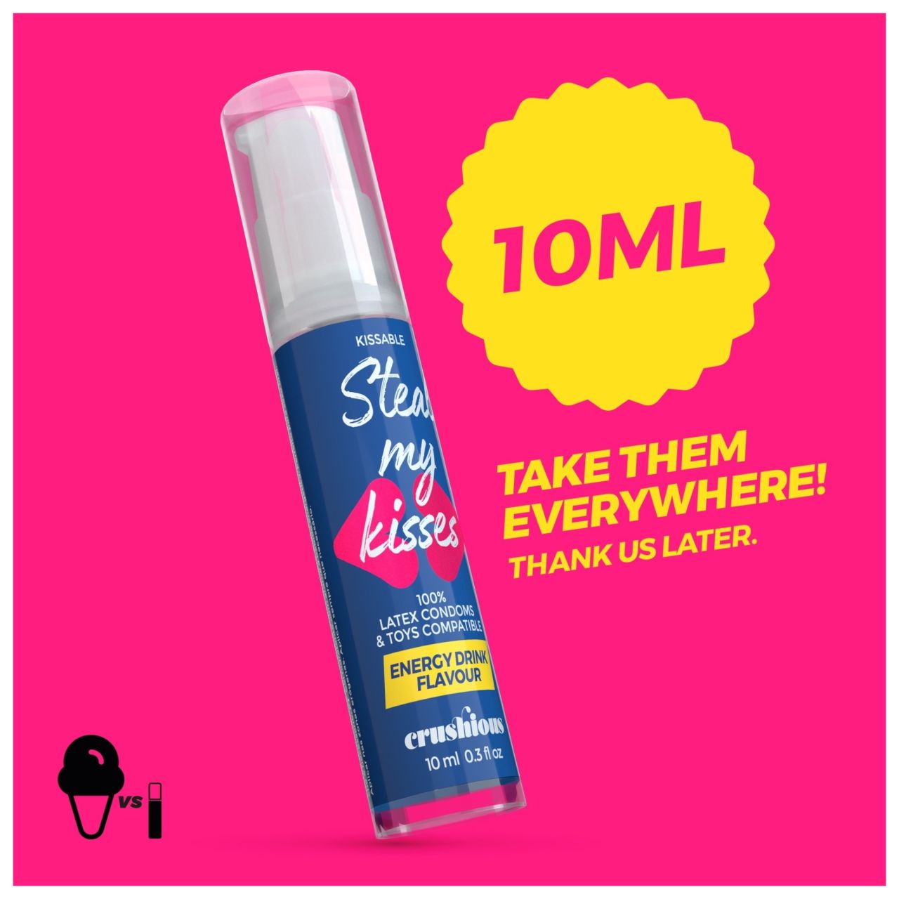 Crushious Steal My Kisses - ízes síkosító, energiaital (10ml)
