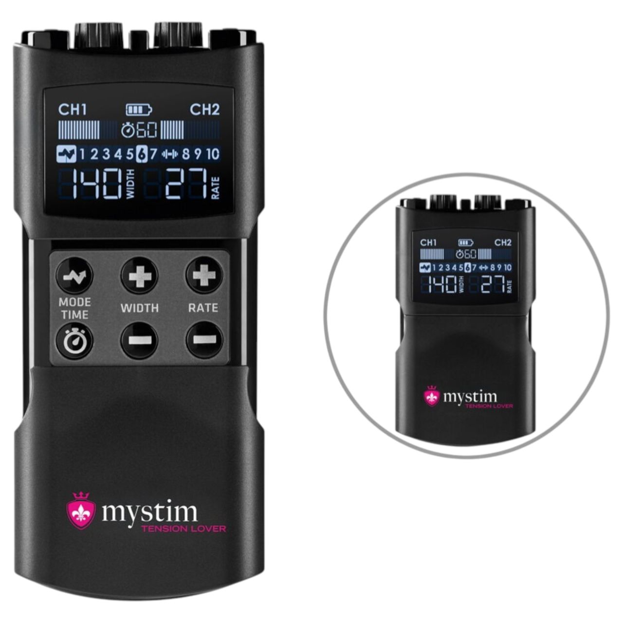 mystim Tension Lover 2 - digitális elektro szett (fekete)