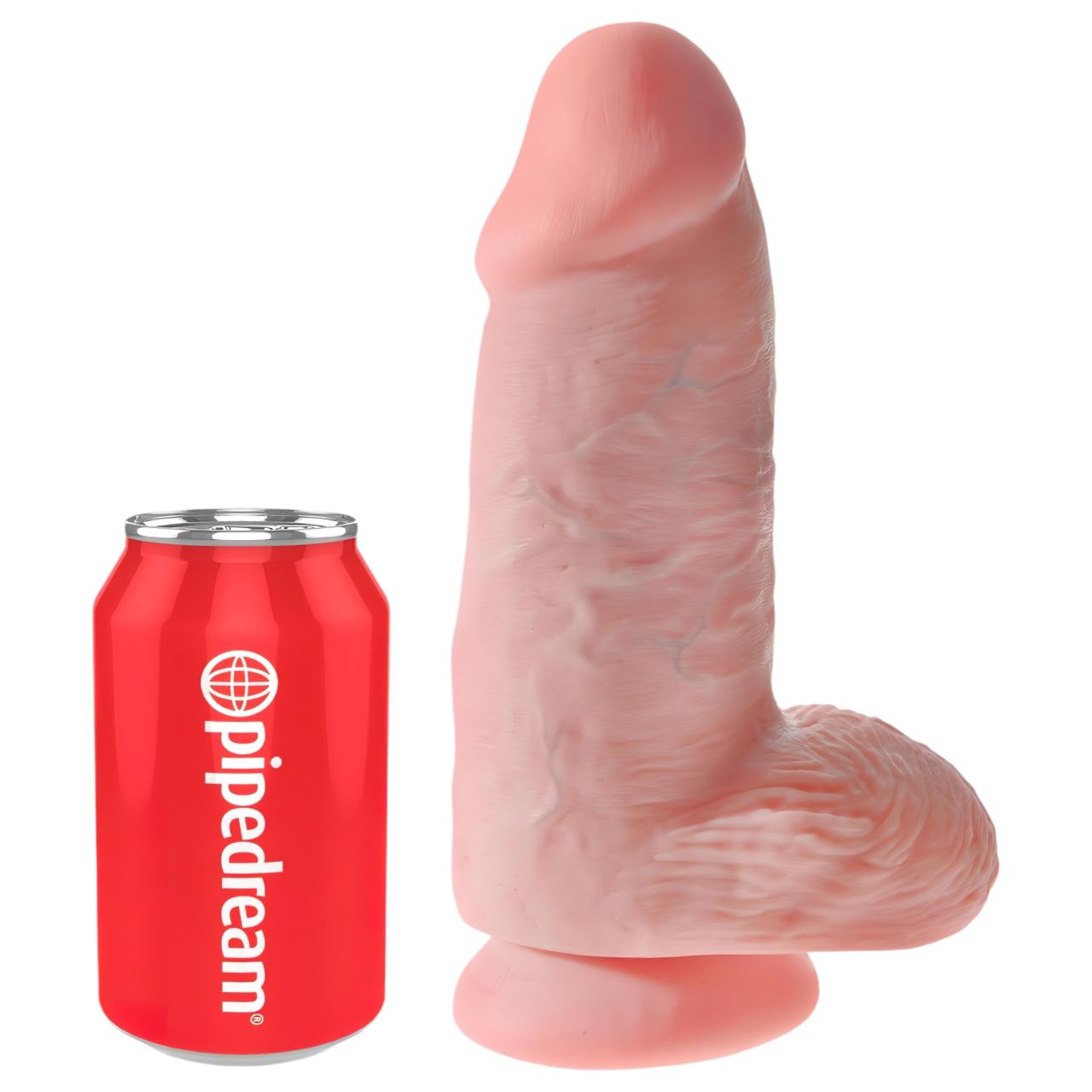 King Cock 9 Chubby - tapadókorongos, herés dildó (23 cm, testszínű)