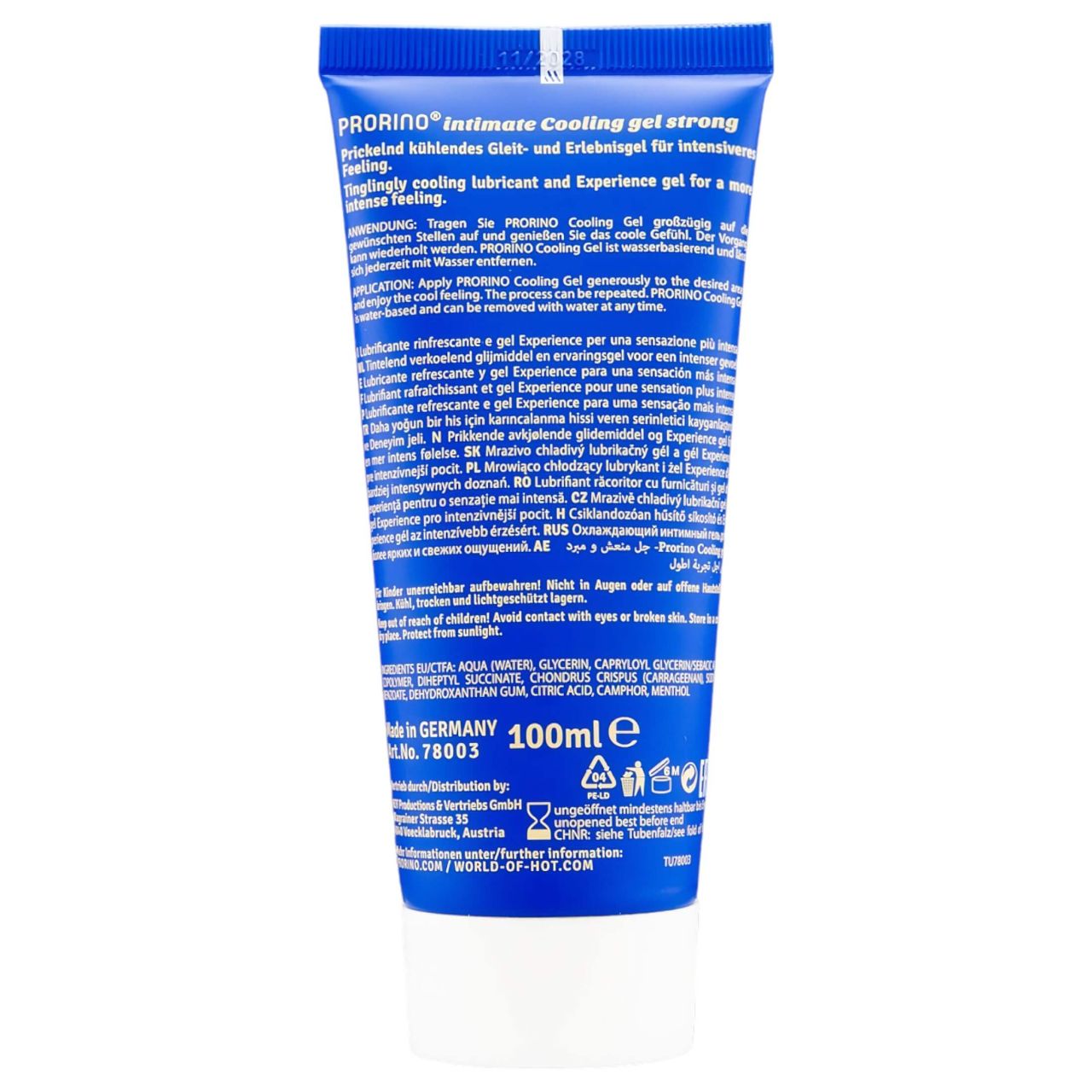 HOT Prorino - erős hűsítő intim krém férfiaknak (100 ml)
