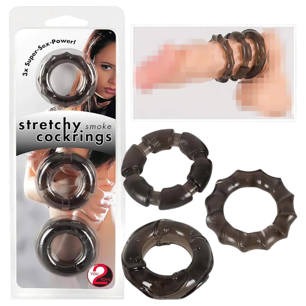 You2Toys - Változatos péniszgyűrű szett (3 db, szürke) You2Toys - Változatos péniszgyűrű szett (3 db, szürke)
