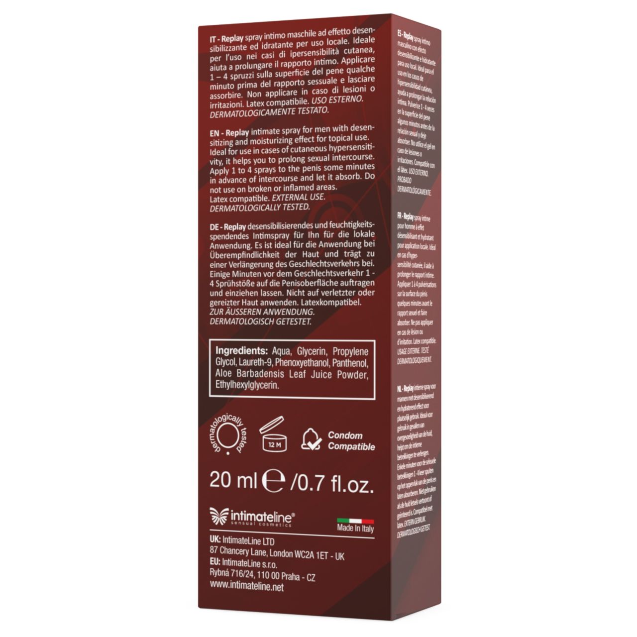Intimateline Replay - késleltető spray férfiaknak (20ml)