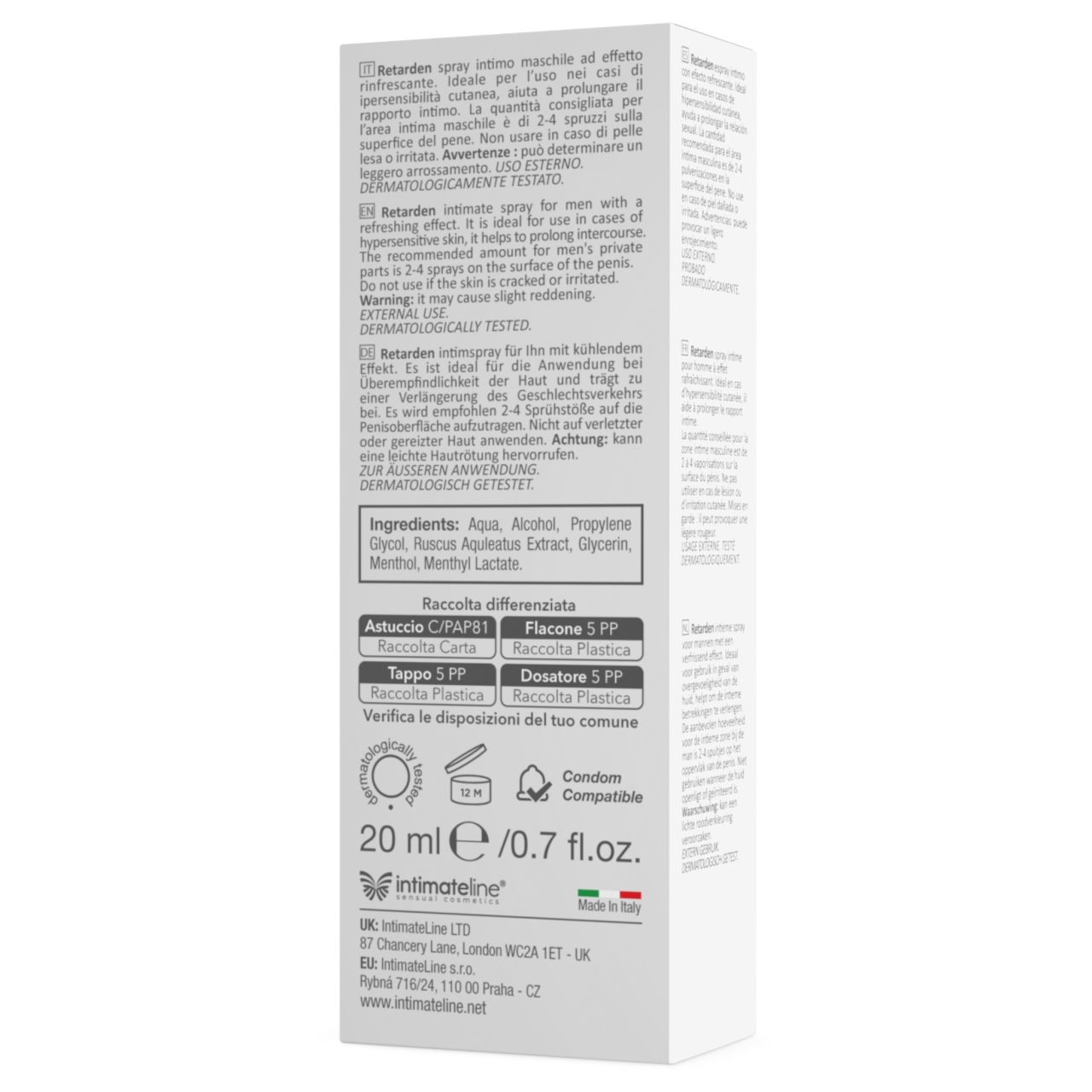 Intimateline R20 - hűsítő késleltető spray férfiaknak (20ml)