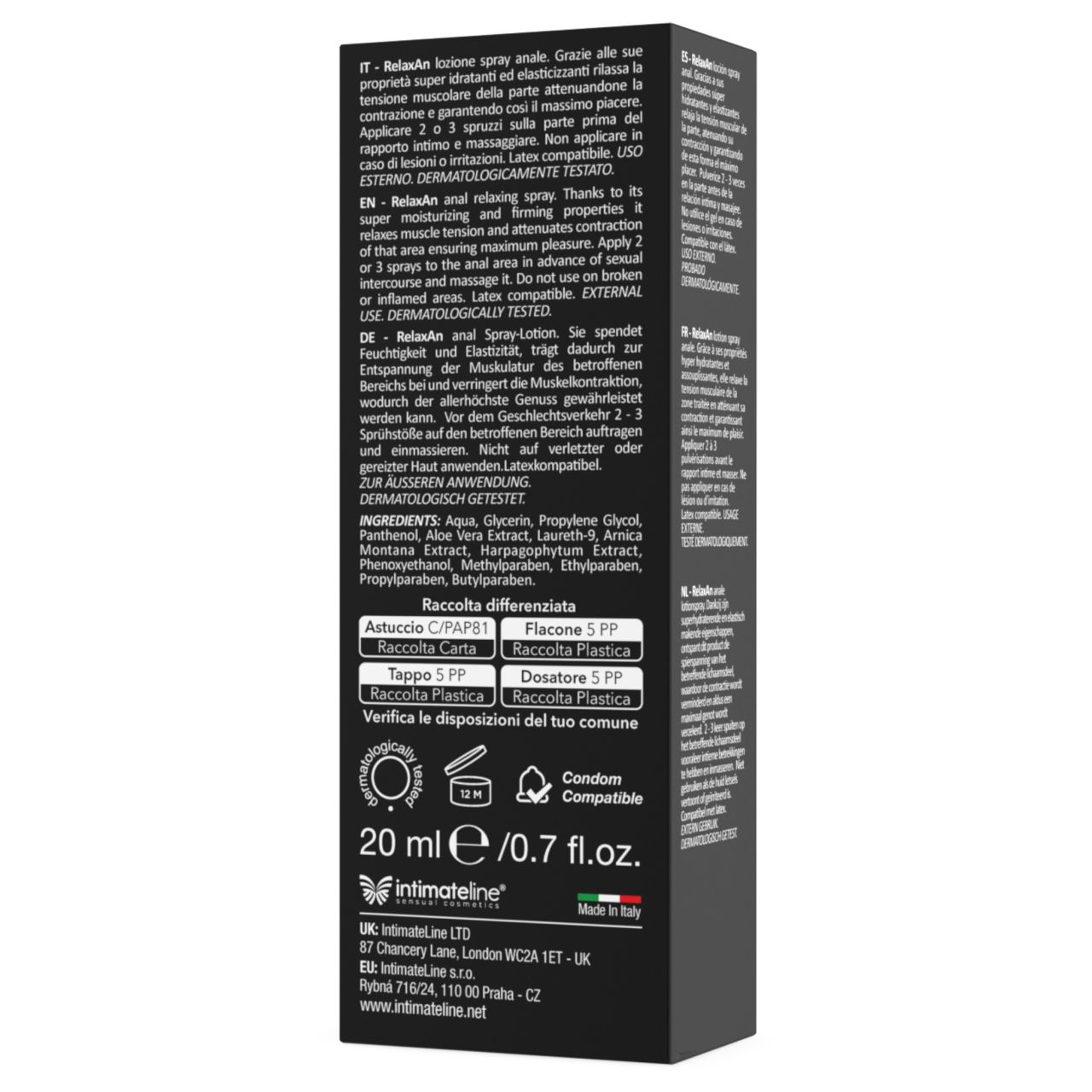 Intimateline RelaxAn - anál lazító spray (20ml)