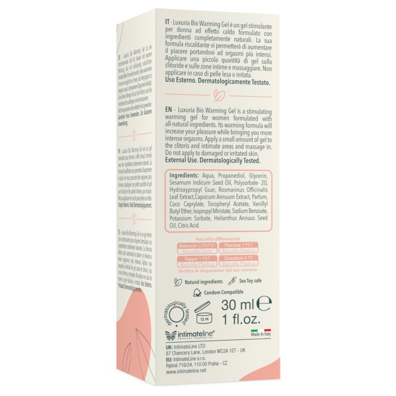 Intimateline Luxuria BIO - melegítő izgató gél nőknek (30ml) Intimateline Luxuria BIO - melegítő izgató gél nőknek (30ml)