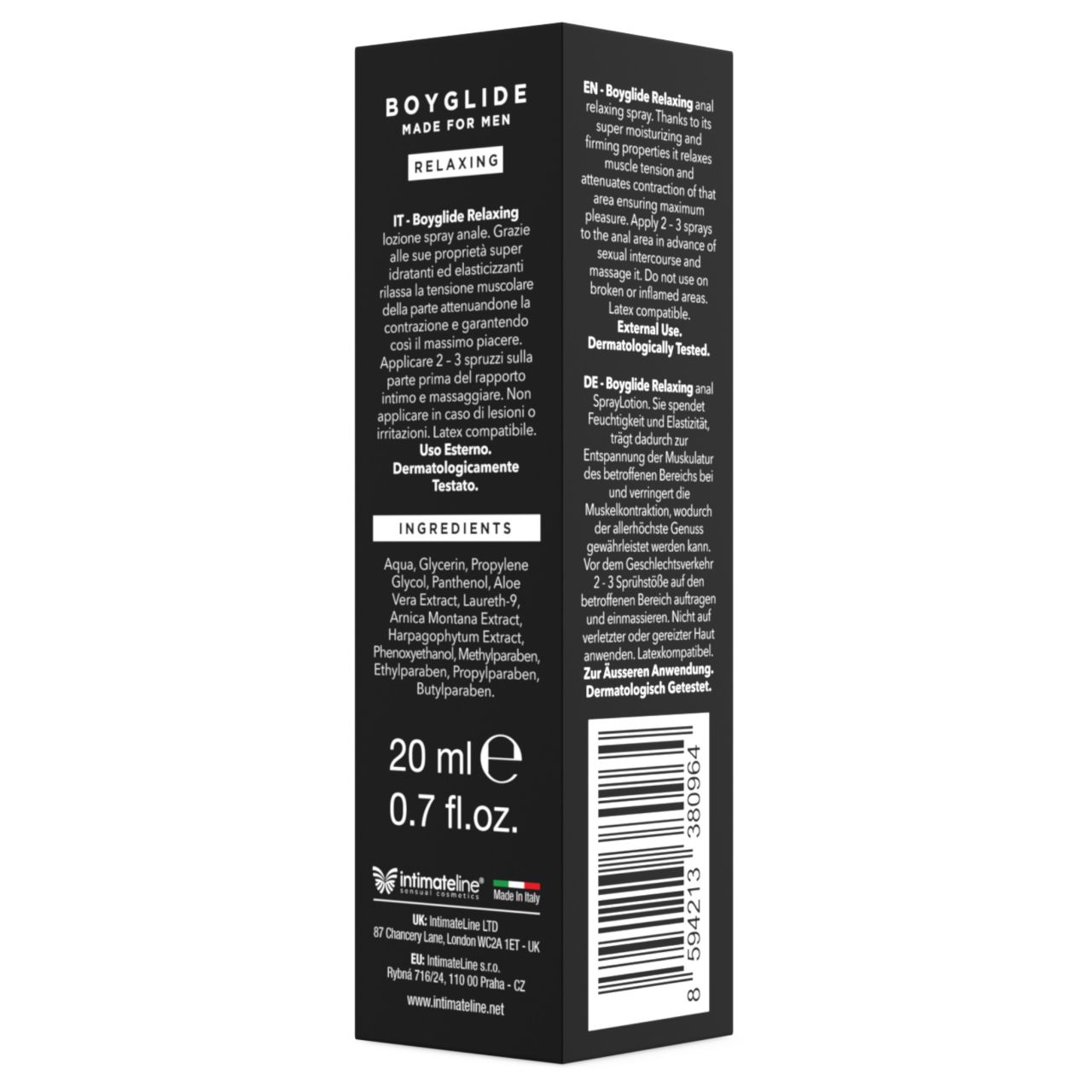 Intimateline Boyglide - anál lazító spray férfiaknak (20ml)