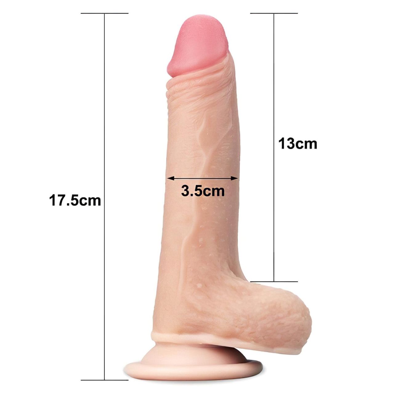 Lovetoy Sliding-Skin - kétrétegű dildó - 18 cm (testszínű)