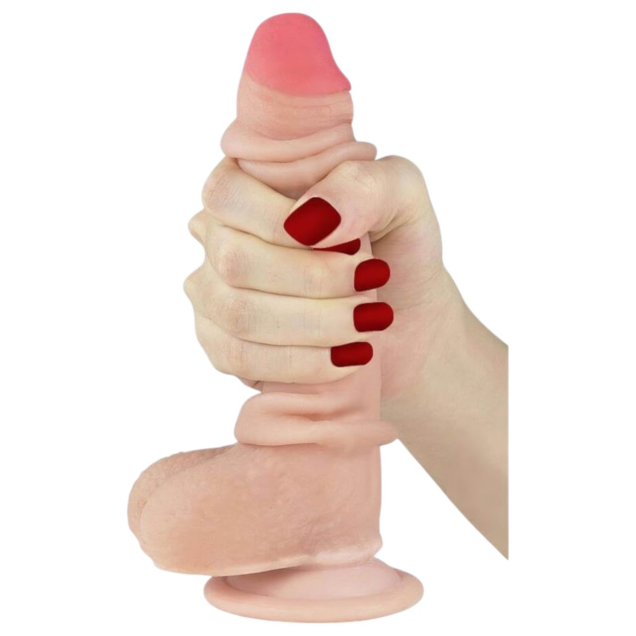 Lovetoy Sliding-Skin - kétrétegű dildó - 18 cm (testszínű)
