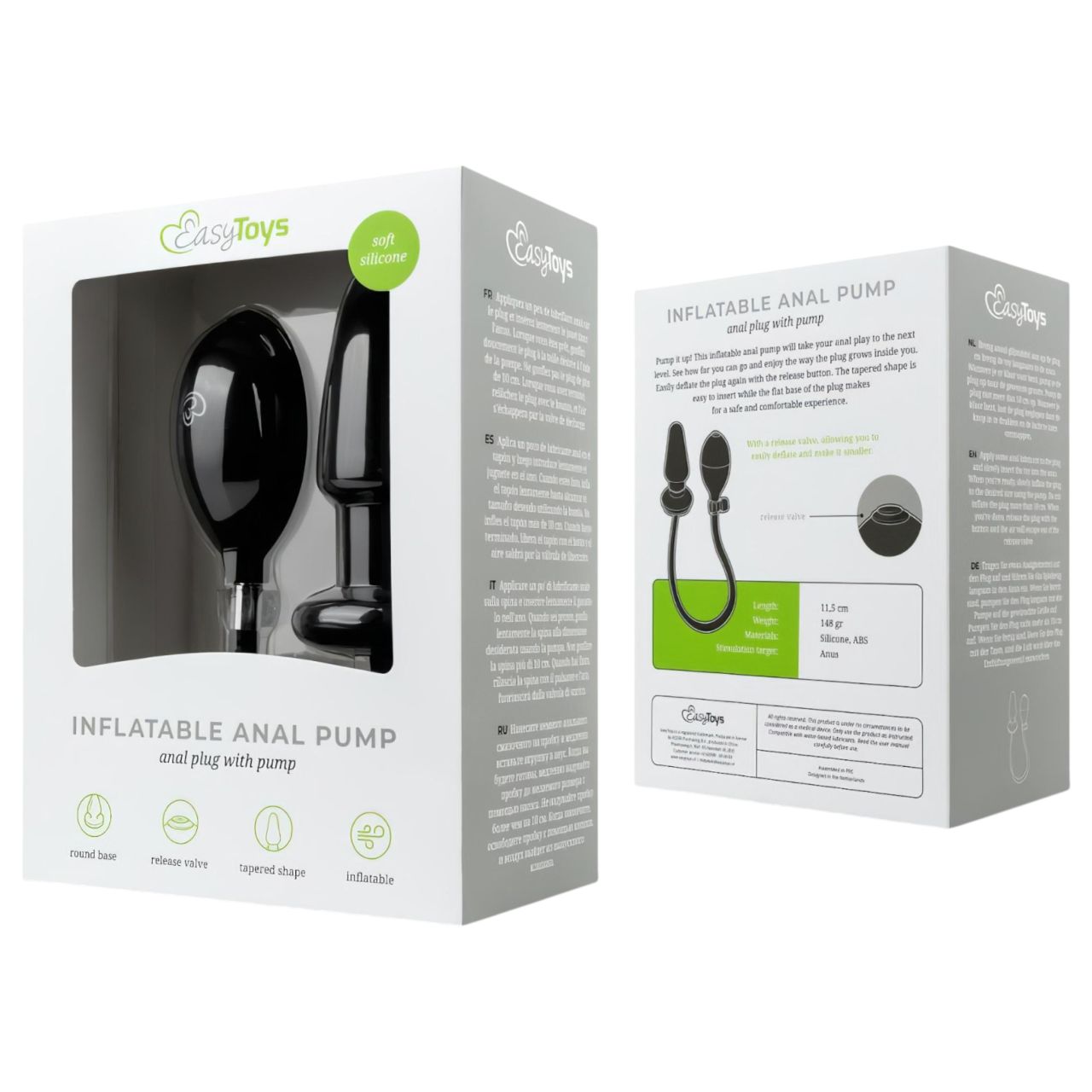 EasyToys - pumpálható anál plug (fekete)