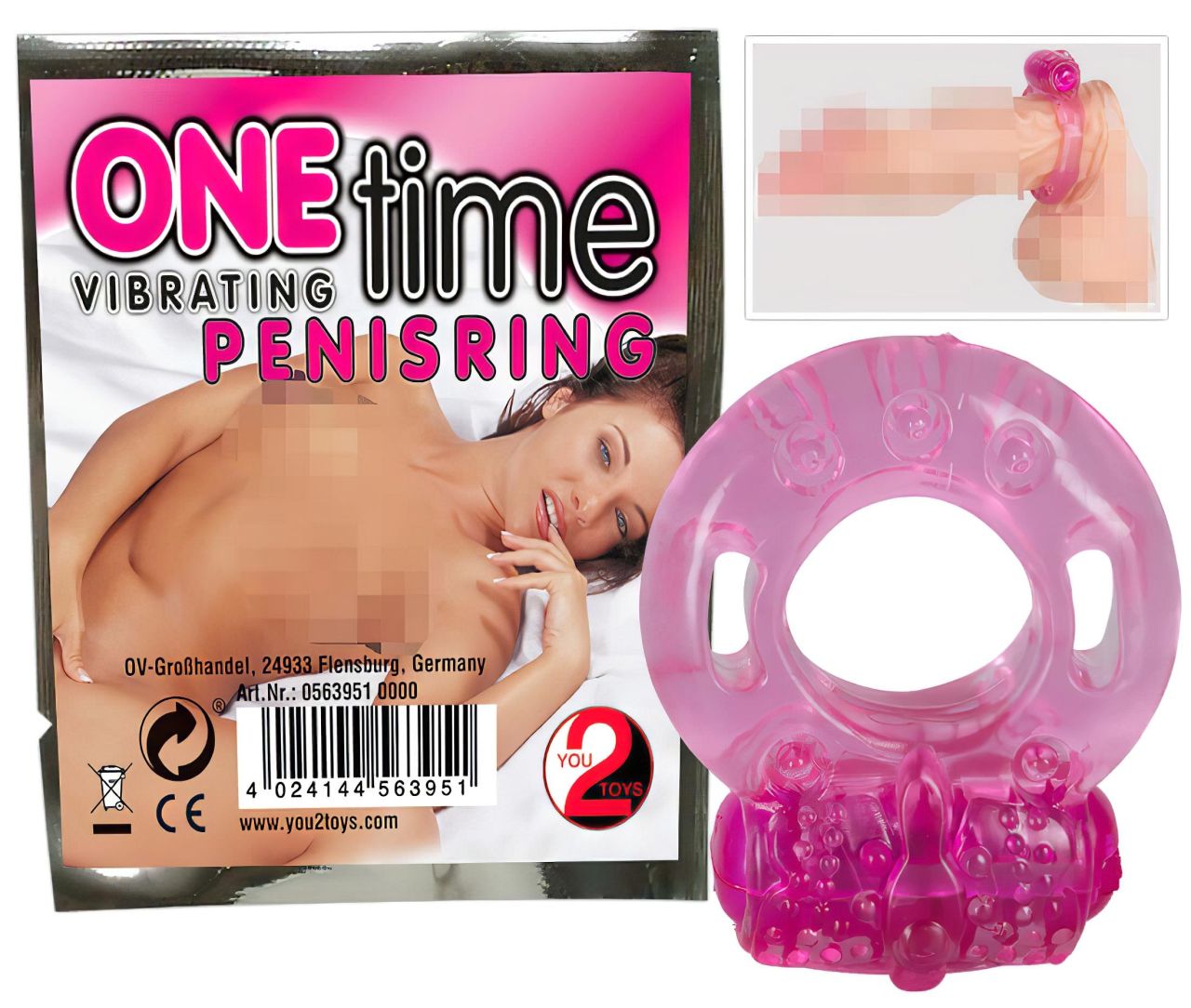 / You2Toys - Egyszeri vibrációs péniszgyűrű (pink)