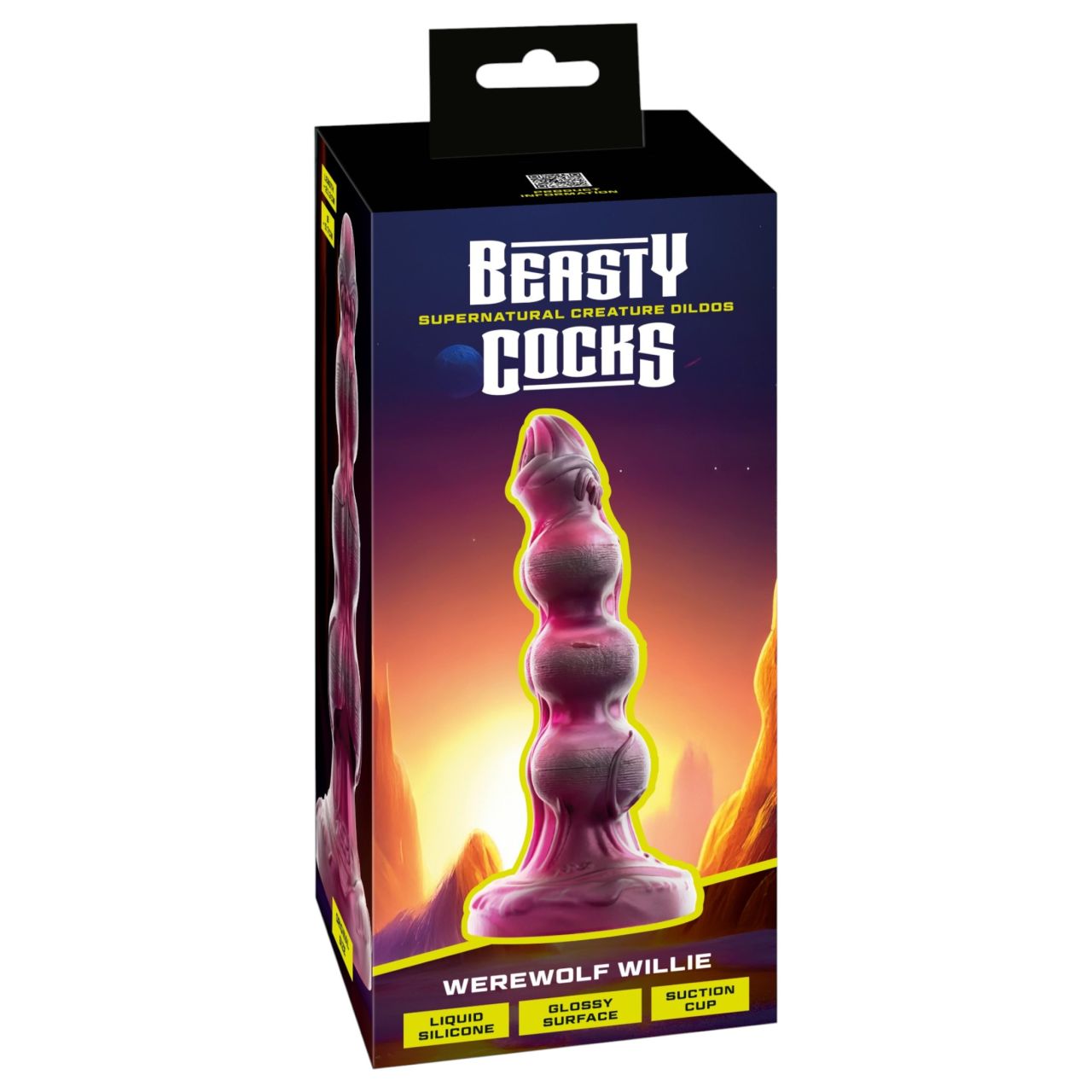 Beasty Cocks - Werewolf Willie dildó tapadókoronggal - bordó (21 cm) Beasty Cocks - Werewolf Willie dildó tapadókoronggal - bordó (21 cm)