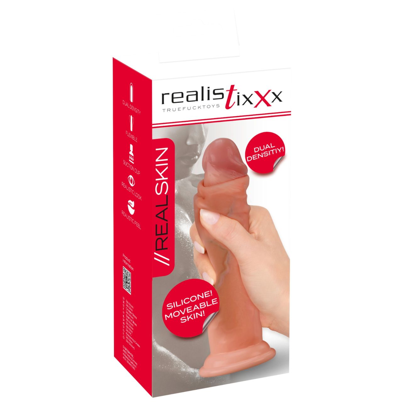 realistixxx - élethű, dupla rétegű dildó (testszínű)
