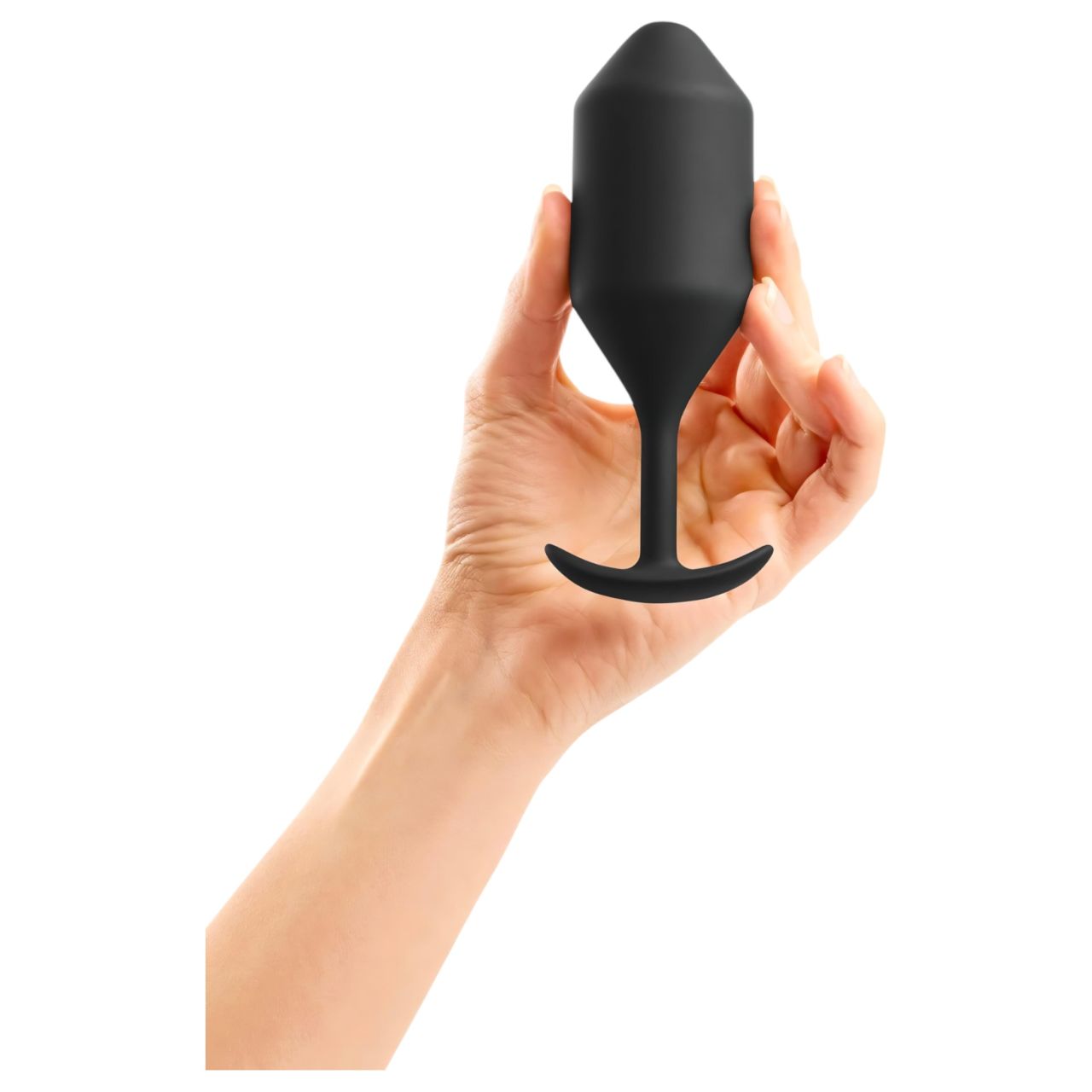 b-Vibe Snug Plug 4 - dupla golyós anál plug (257 g, fekete)