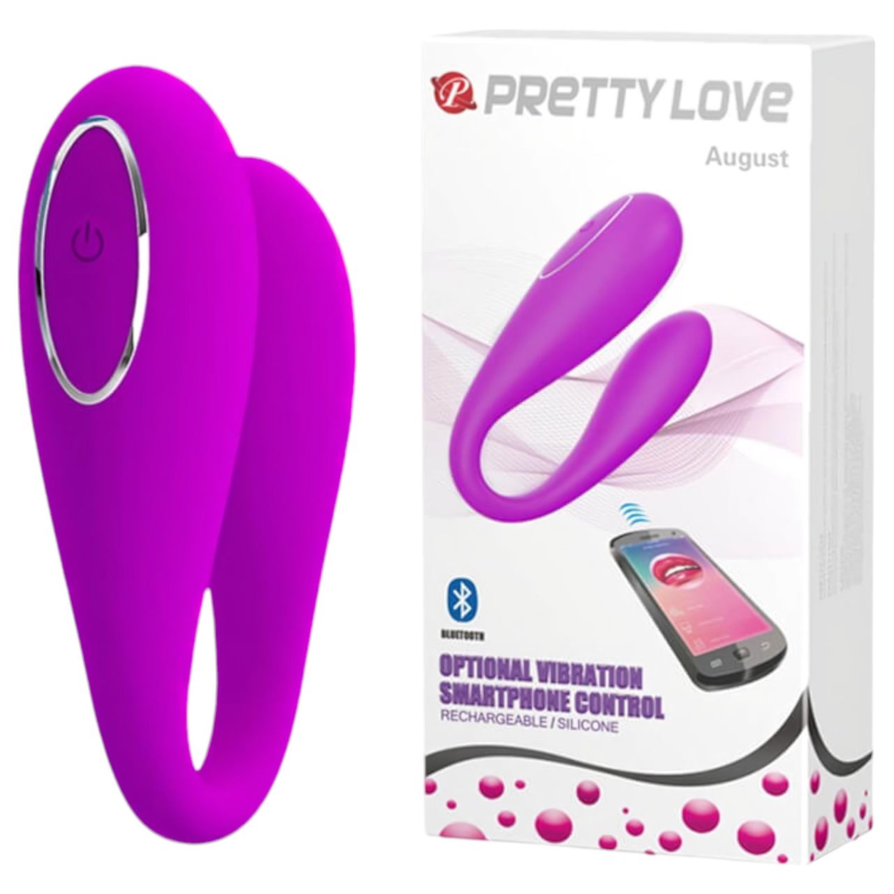 Pretty Love August - App-vezérelt G-pont és csiklóizgató vibrátor (pink)