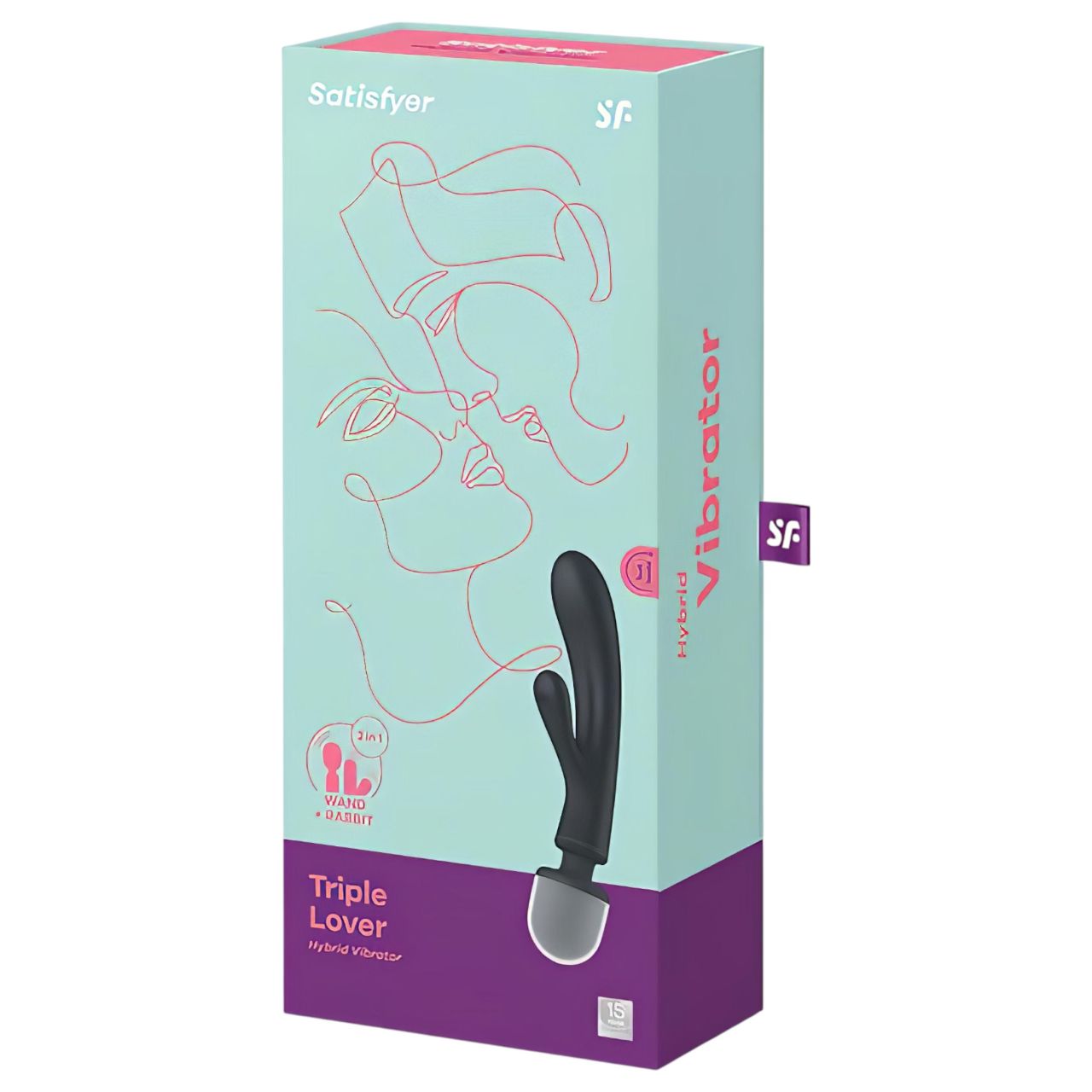Satisfyer Triple Lover - G-pont és masszírozó vibrátor (fekete)