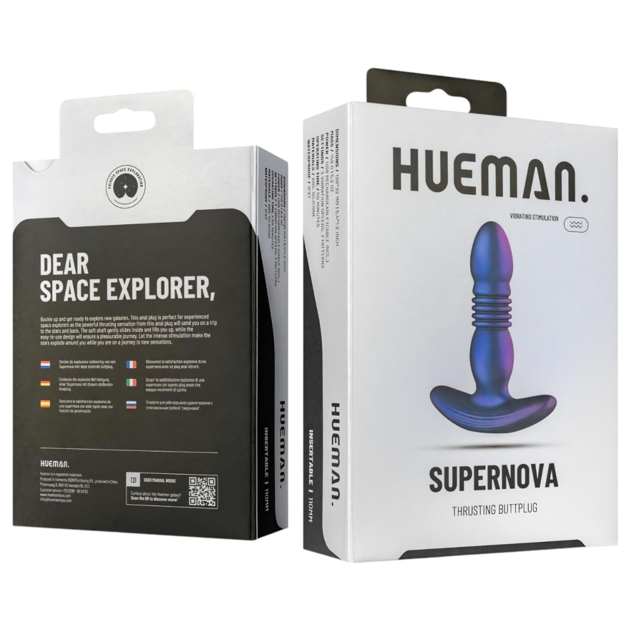 Hueman Supernova - lökő, akkus anál vibrátor (lila)