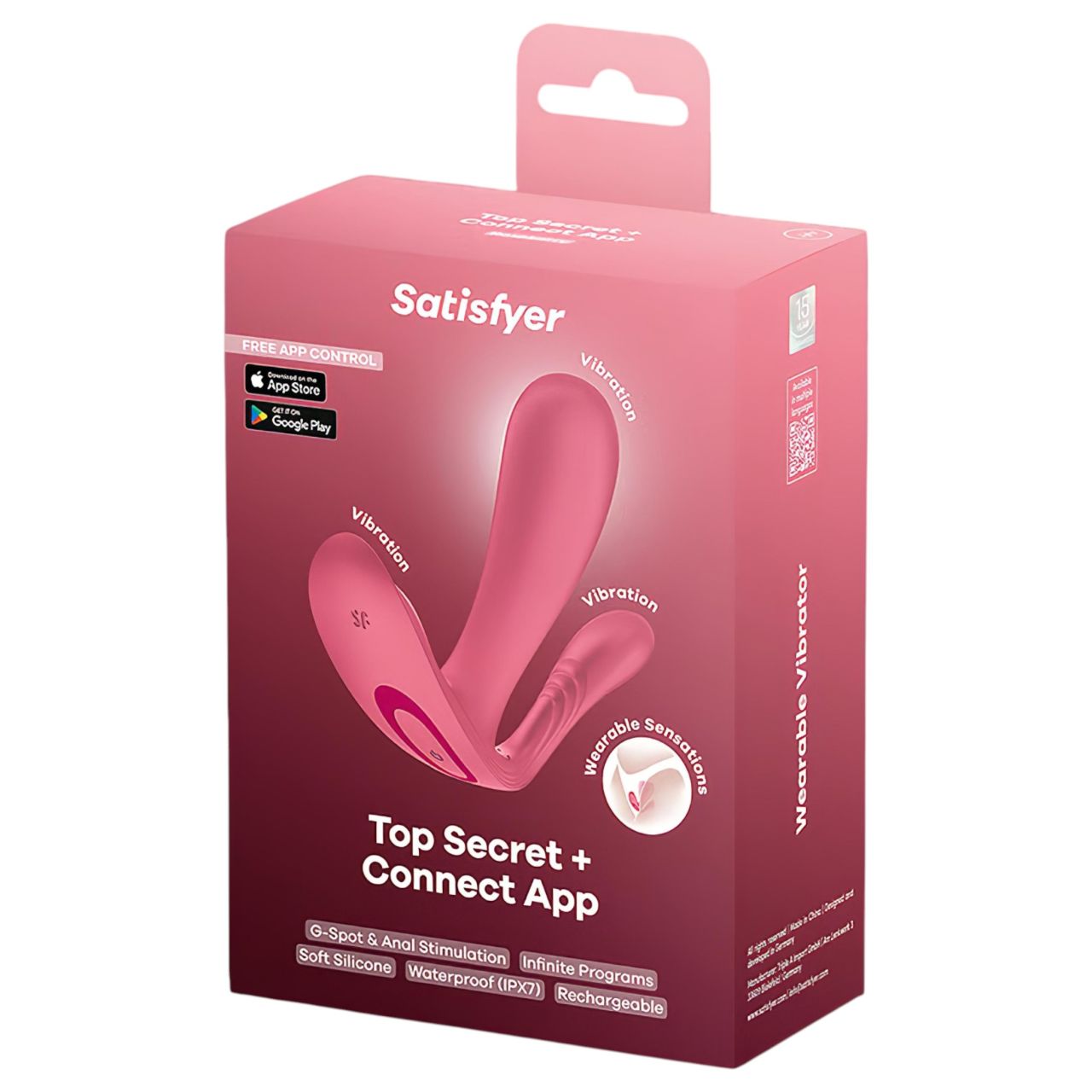 Satisfyer Top Secret+ - viselhető G-pont- és análvibrátor (rózsaszín)