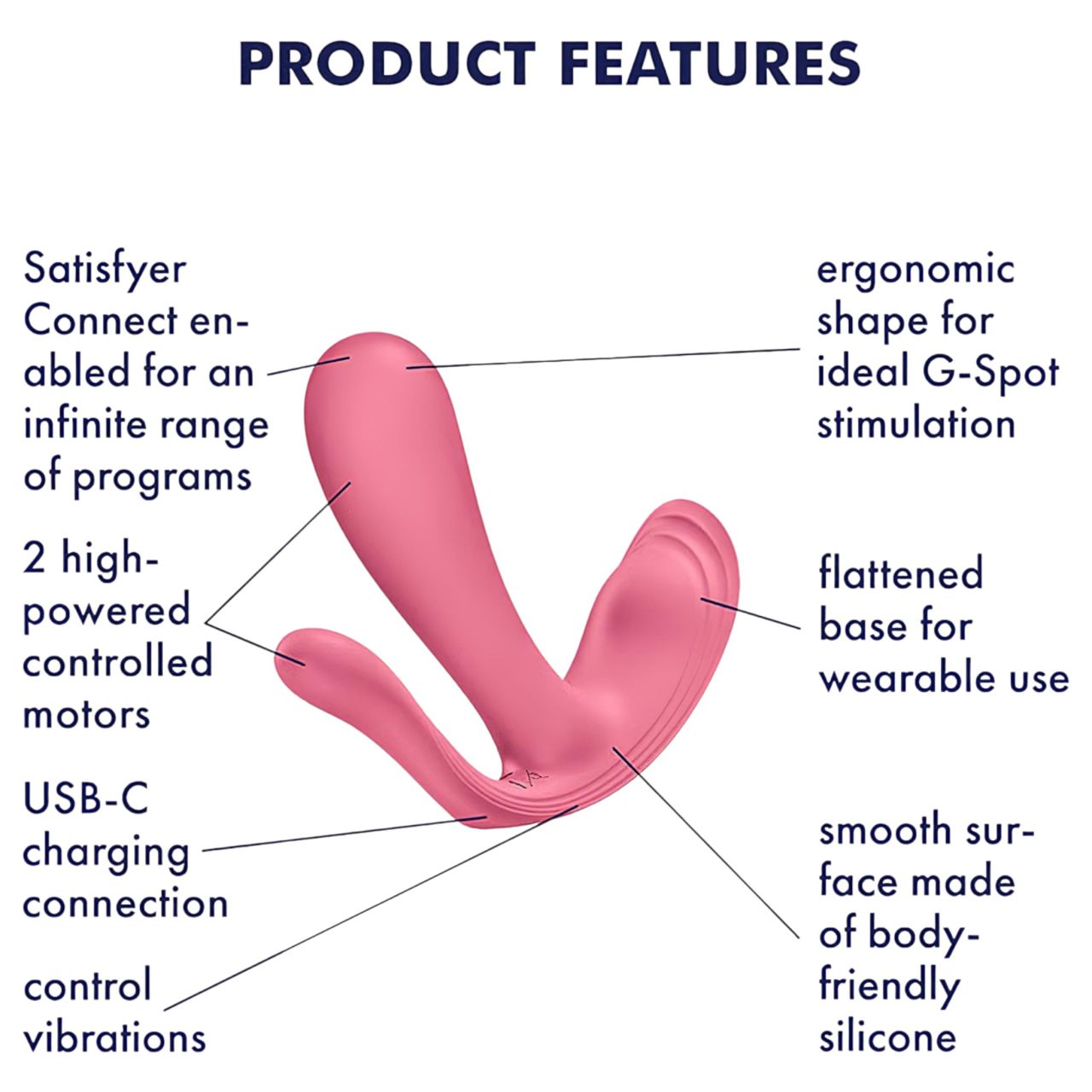Satisfyer Top Secret+ - viselhető G-pont- és análvibrátor (rózsaszín)