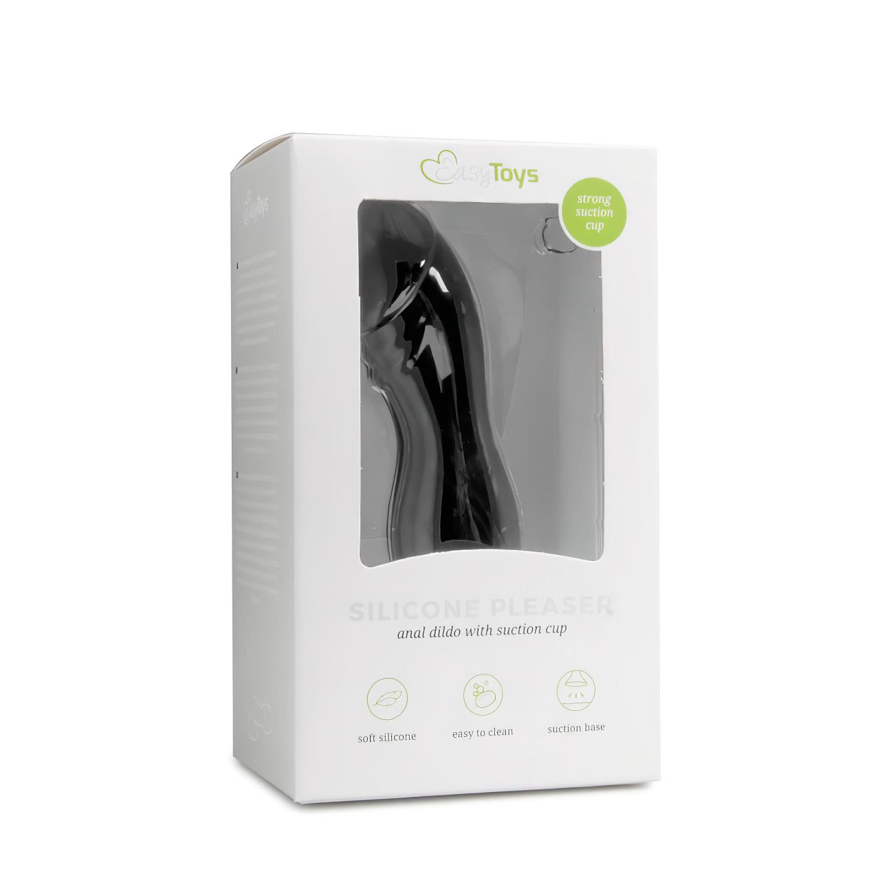 EasyToys - makkos, tapadókorongos dildó (fekete)