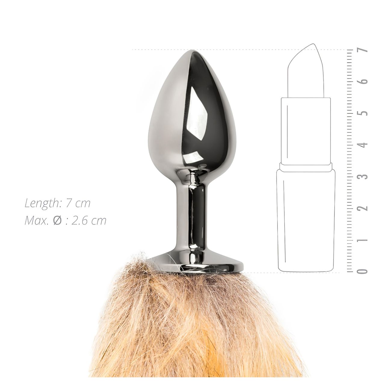 EasyToys Fox NO1 - fém anál plug rókafarokkal (ezüst-vörös)