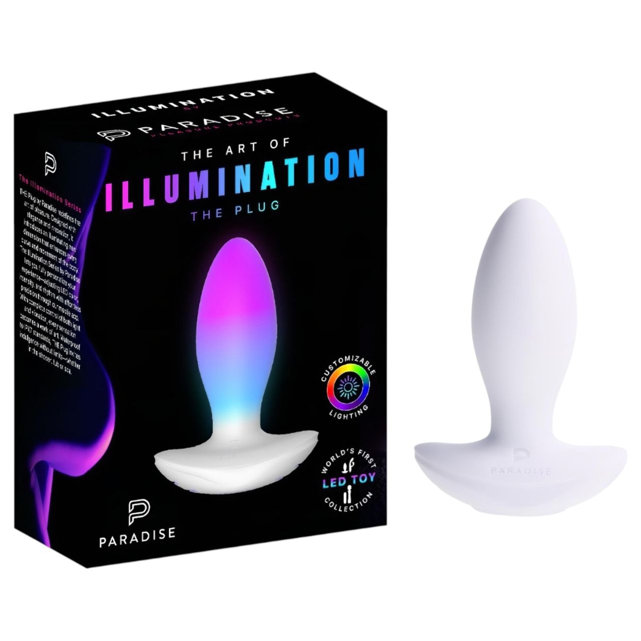 Paradise Illumination - világító vibrációs anál plug (fehér)