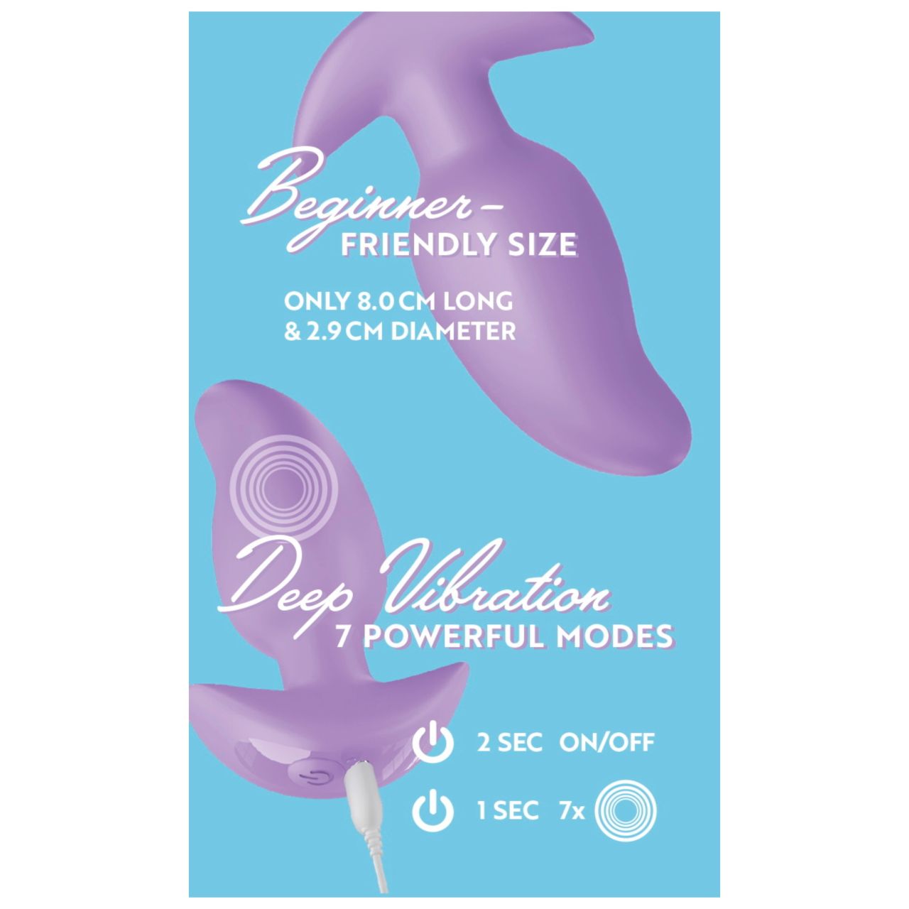 Cuties Mini - vibrációs anál plug (lila)