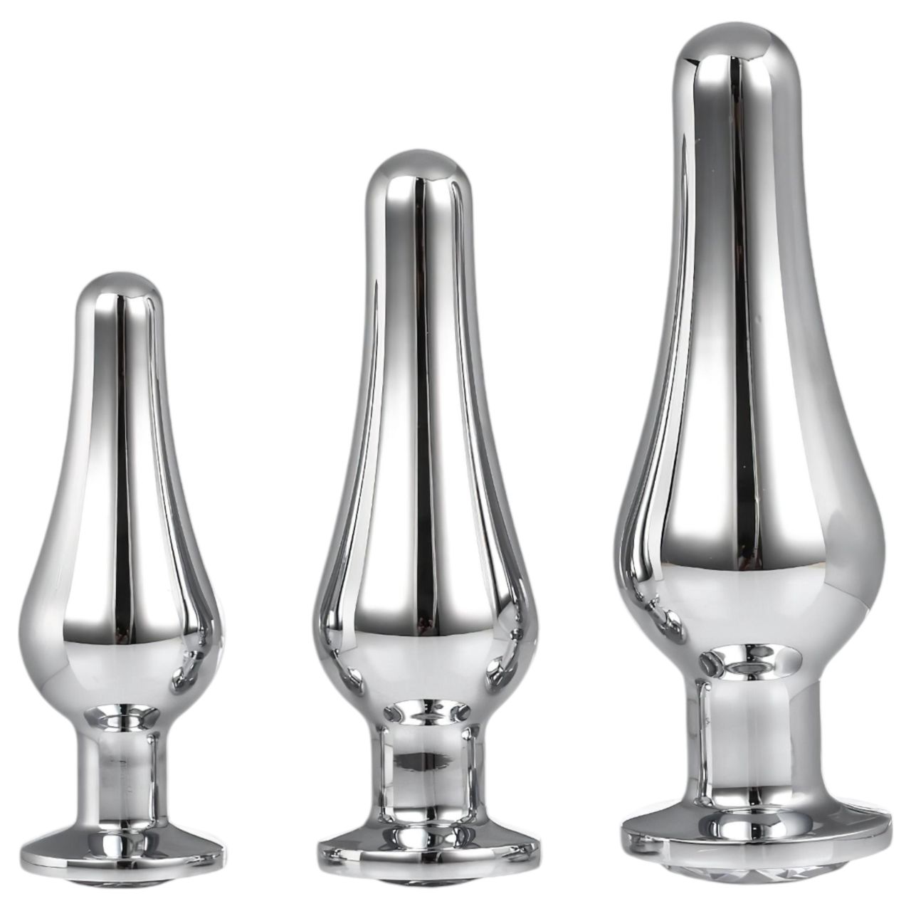 Gleaming Love - anál csúcs plug szett (ezüst, 3 részes)