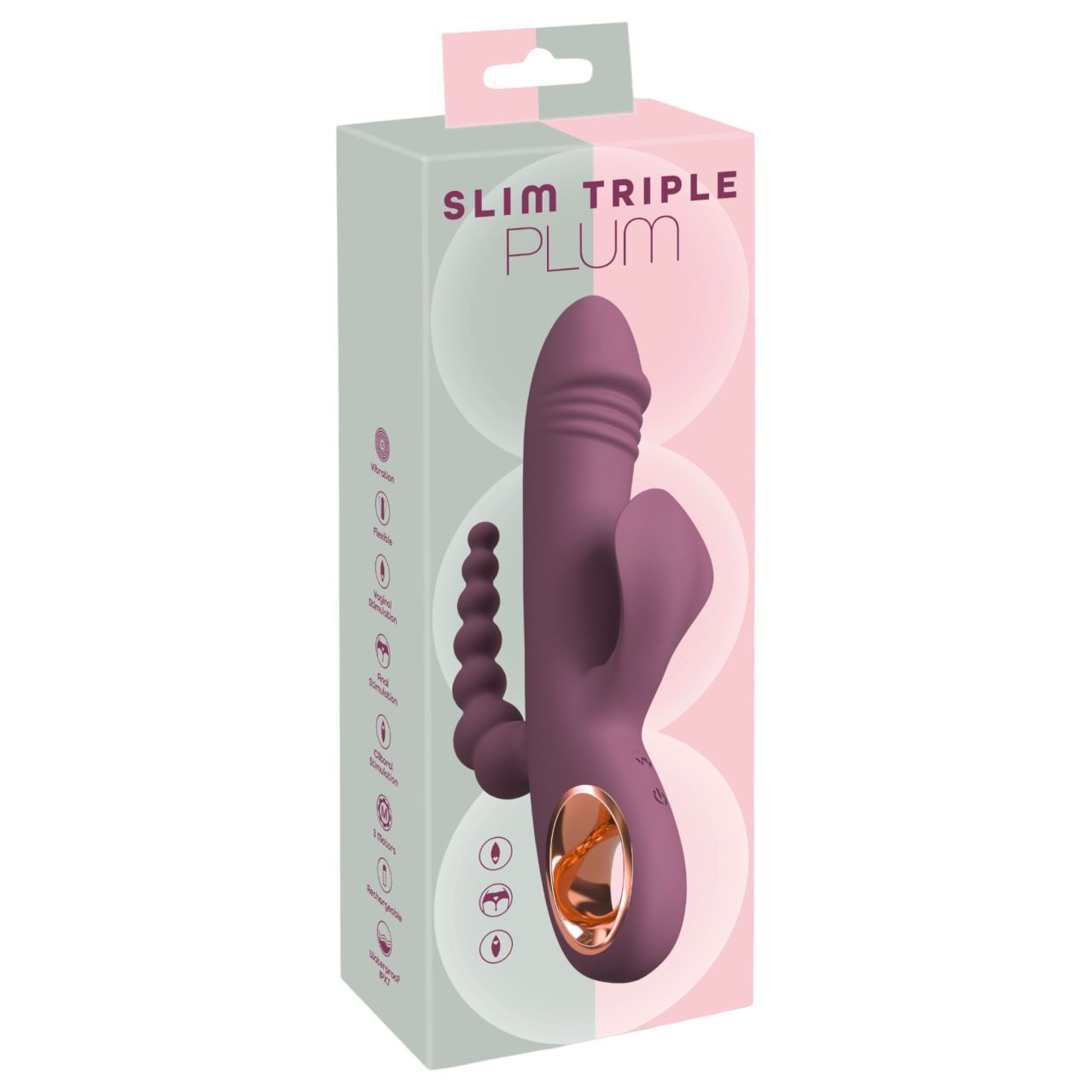 You2Toys - akkus, tripla karos vibrátor (lila) You2Toys - akkus, tripla karos vibrátor (lila)
