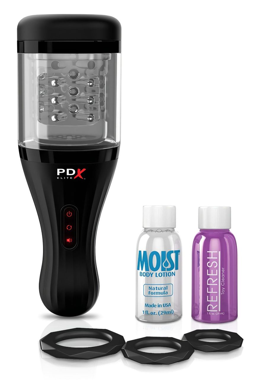 PDX Elite Rotobator - művagina (átlátszó-fekete) PDX Elite Rotobator - művagina (átlátszó-fekete)