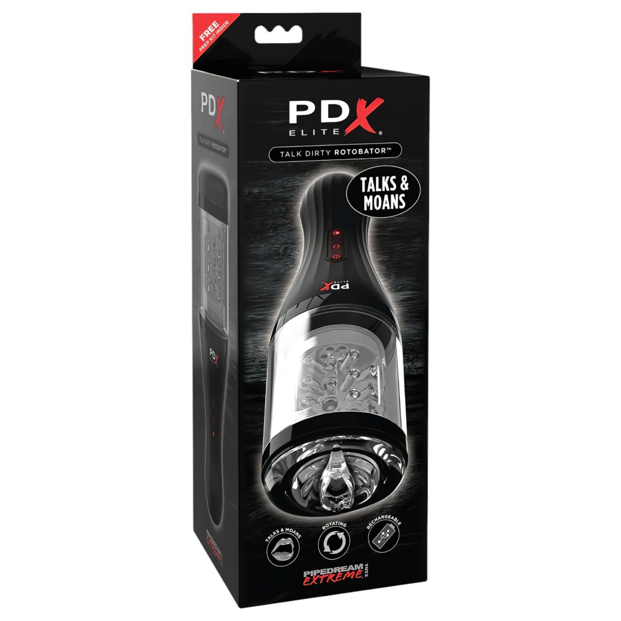 PDX Elite Rotobator - művagina (átlátszó-fekete) PDX Elite Rotobator - művagina (átlátszó-fekete)