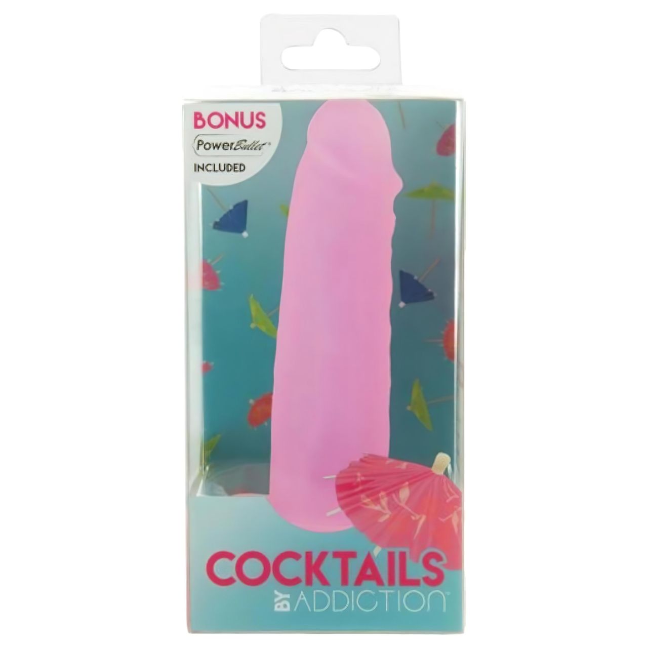 Addiction Cocktails - tapadókorongos dildó (pink)