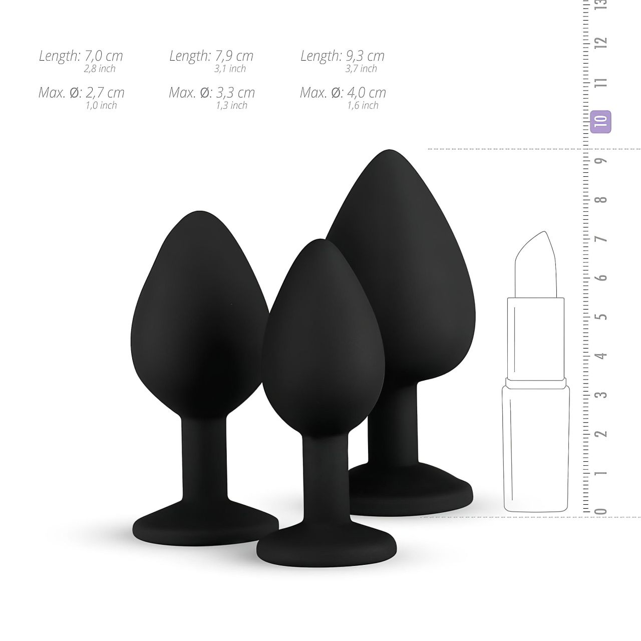 EasyToys Diamond - anál plug szett (fekete)