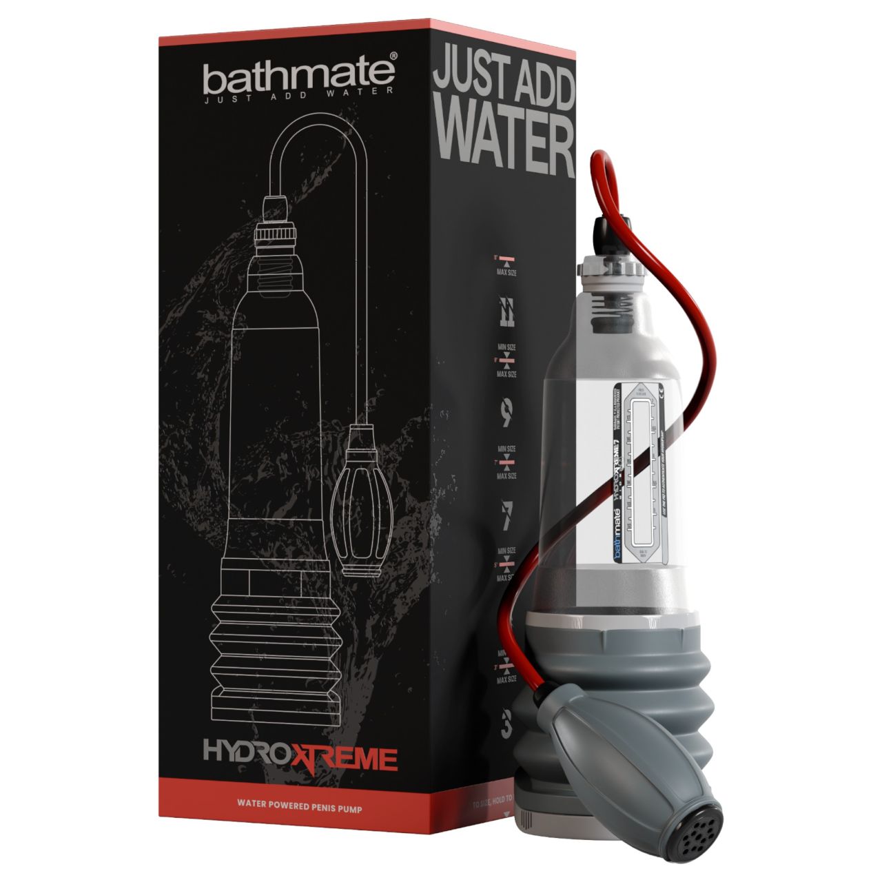 Bathmate HydroXtreme 7 Wide Boy - hidropumpa, kiegészítők nélkül (átlátszó)