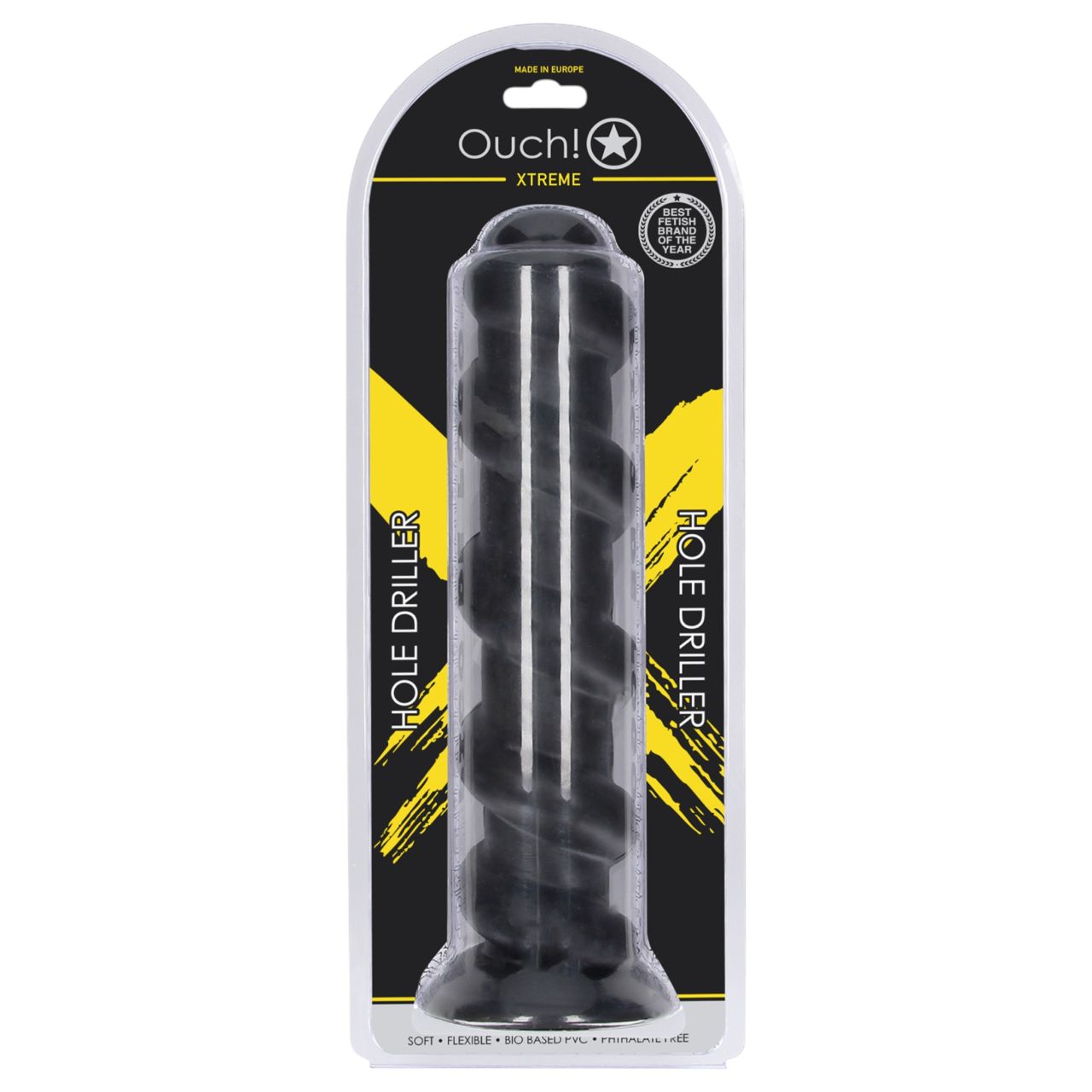 Ouch! Hole Driller - óriás anál plug (fekete) - 31,5 cm
