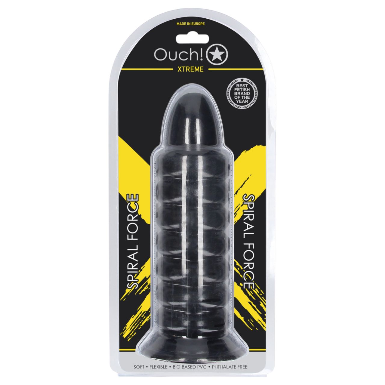 Ouch! Spiral Force - csavart anál plug (fekete) - 23,5 cm Ouch! Spiral Force - csavart anál plug (fekete) - 23,5 cm